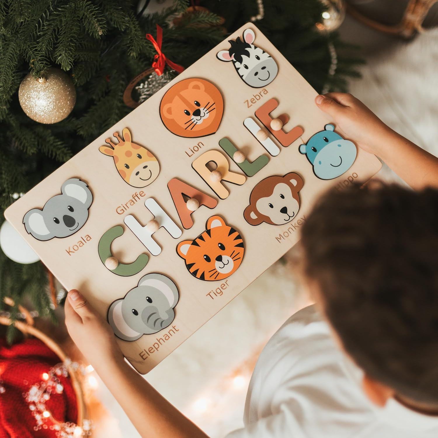 Personalized Name Puzzle with Animal Figures