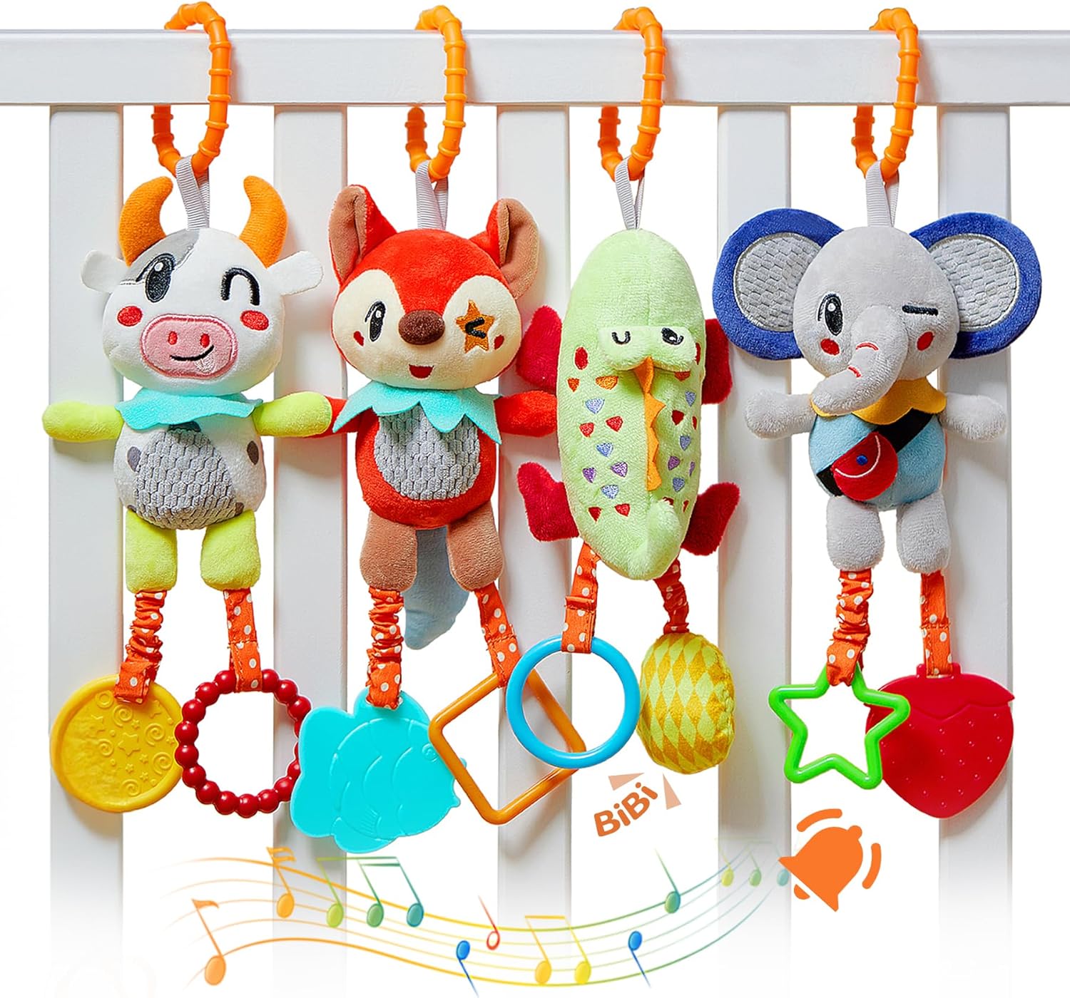 TUMAMA 4 Pack Baby Sensory Plush Toys
