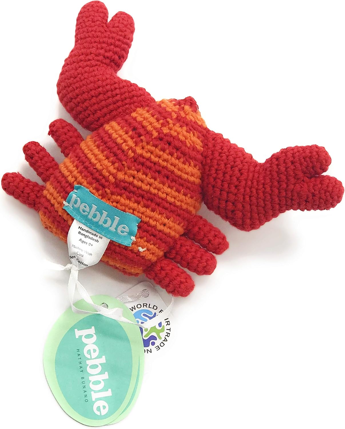 Pebble Handmade Crab Baby Rattle - Red
