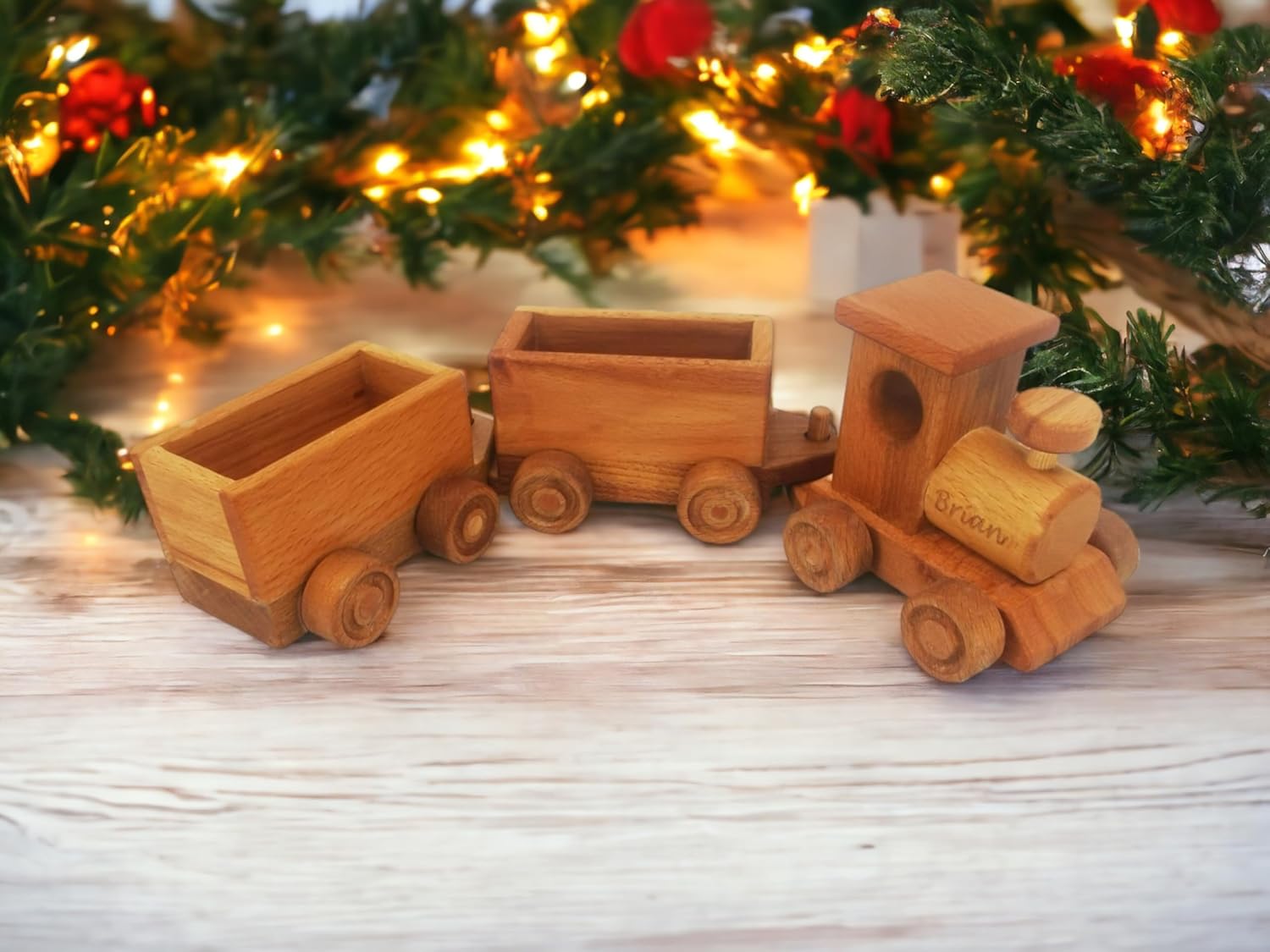 Personalized Wooden Train Set for Toddlers