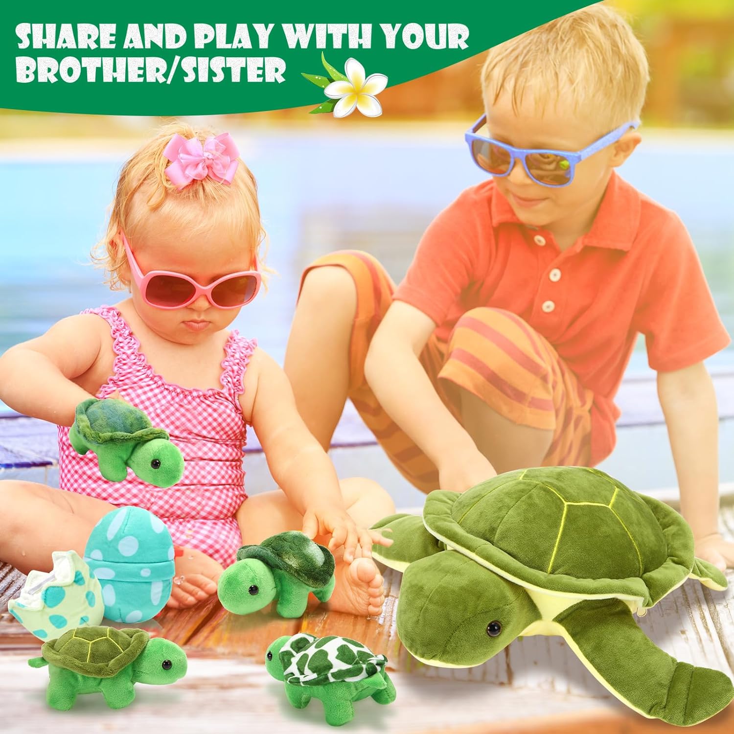Aoriher 6 Piece Turtle Plush Animal Set
