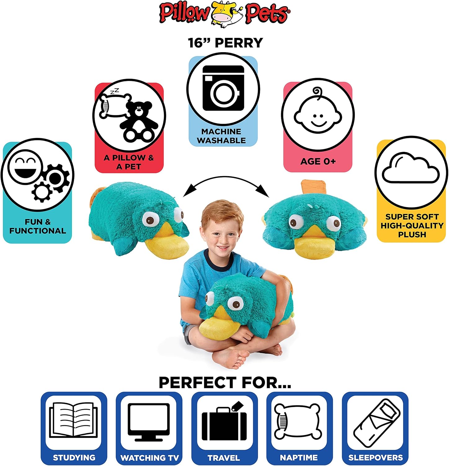 Disney Perry the Platypus Pillow Pet - 16 Inch Plush Stuffed Animal