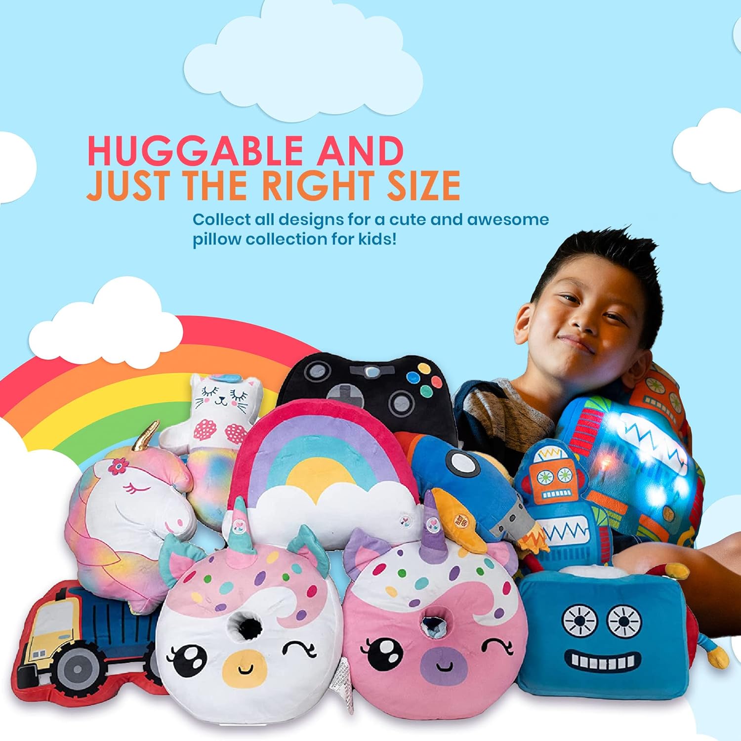 Unicorns Robots Light Up Pillow for Kids