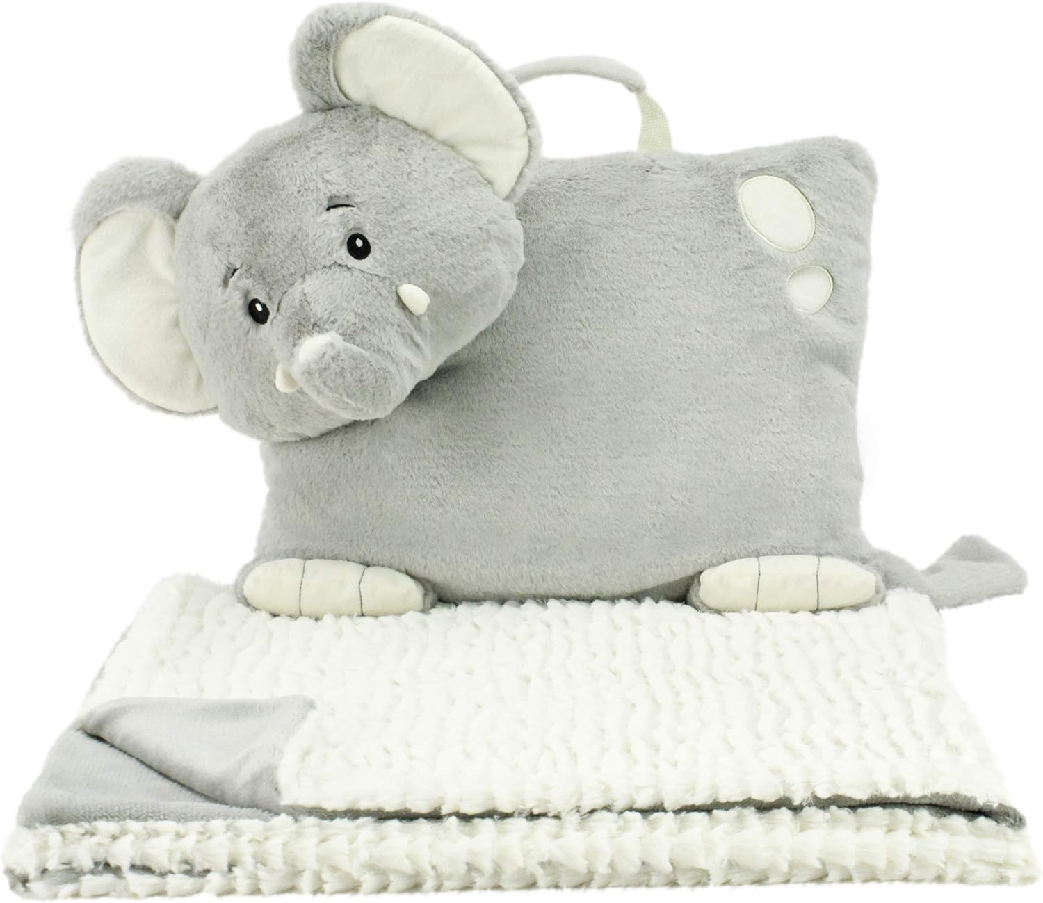 Animal Adventure Wild Style Elephant Cuddle Combo with Carry Handle and Zipper Pouch