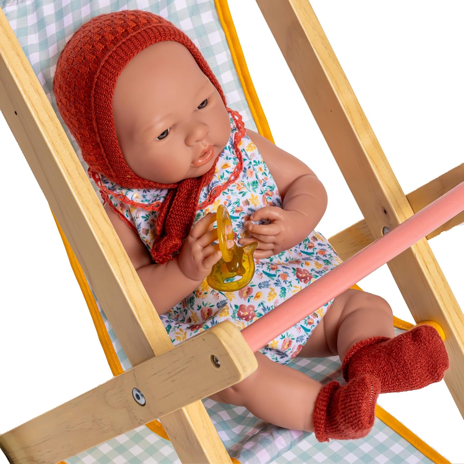 JC Toys Deluxe Wooden Doll Stroller for 18 Dolls and Stuffed Animals