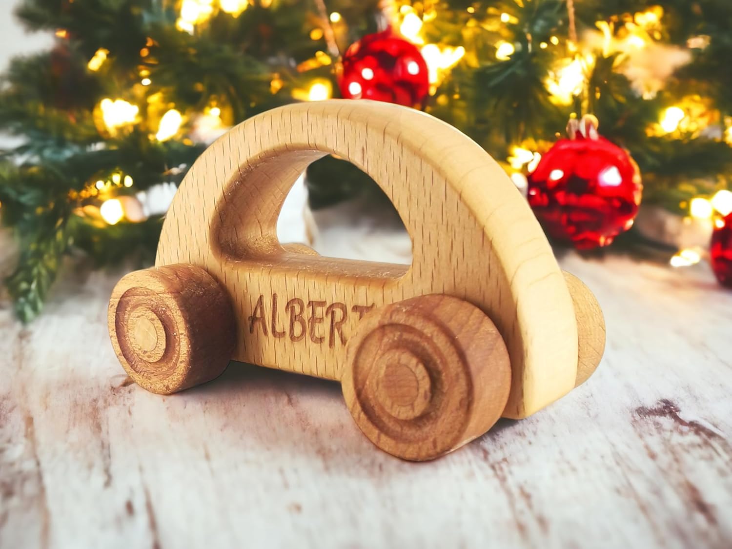 Personalized Wooden Toy Car for Toddlers 1-3 1