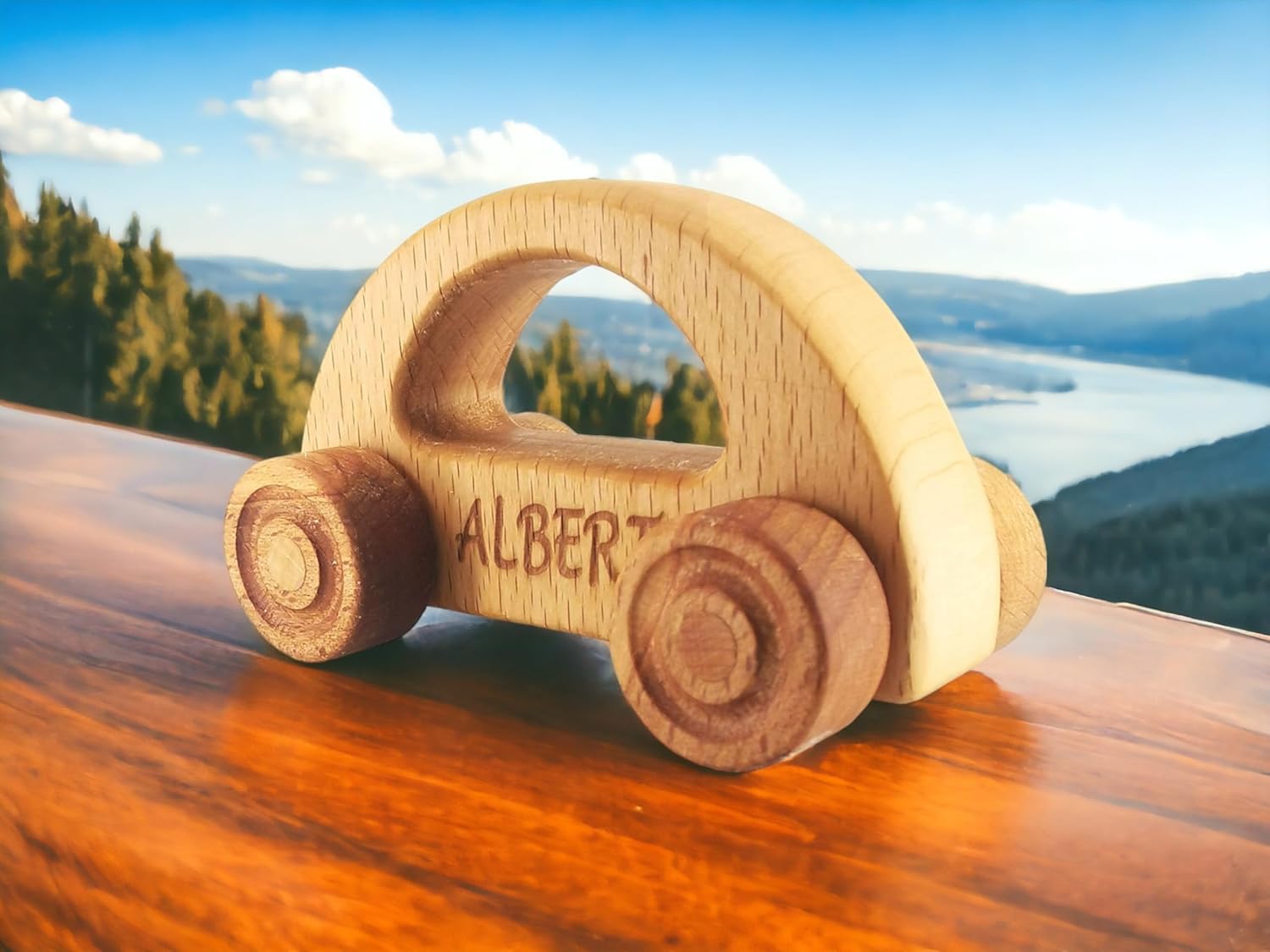 Personalized Wooden Toy Car for Toddlers 1-3 1