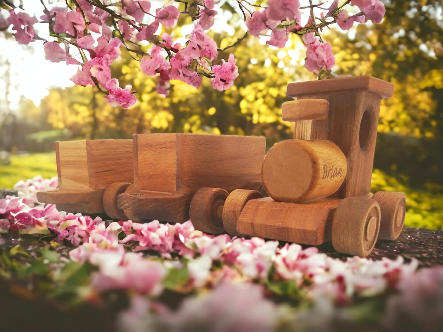 Personalized Wooden Train Set for Toddlers