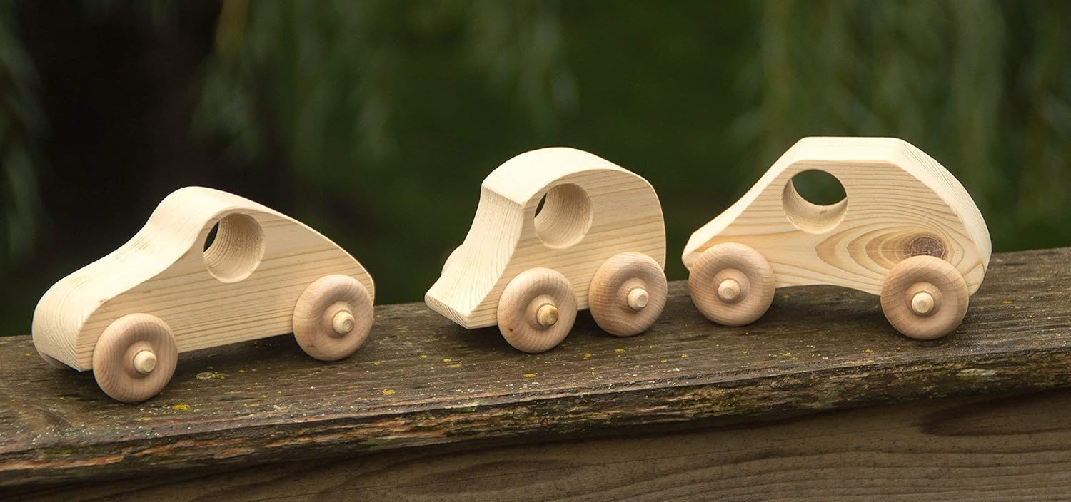 Little Wooden Wonders Wooden Toy Truck with Cars