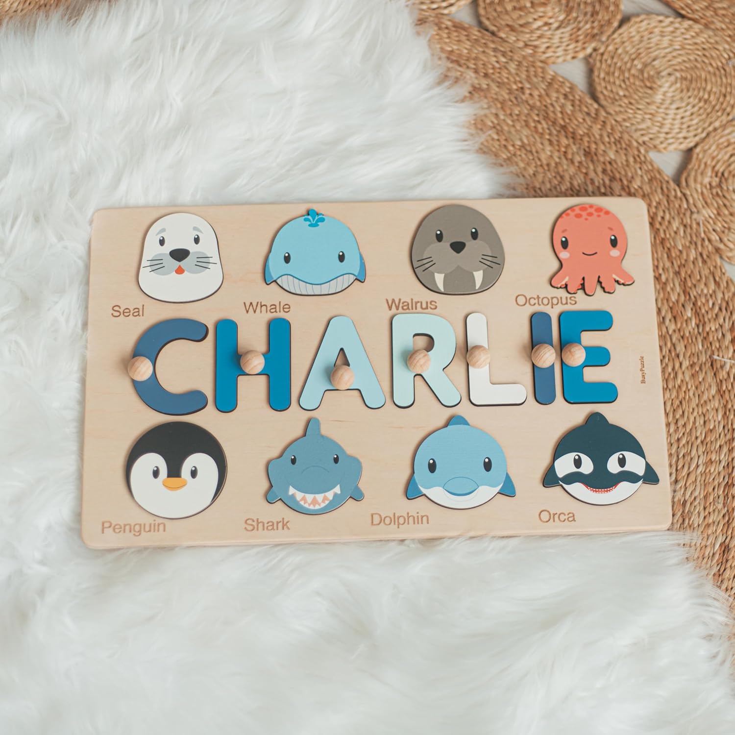 Personalized Name Puzzle with Animal Figures