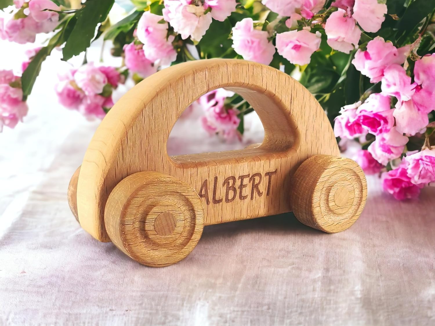 Personalized Wooden Toy Car for Toddlers 1-3 1