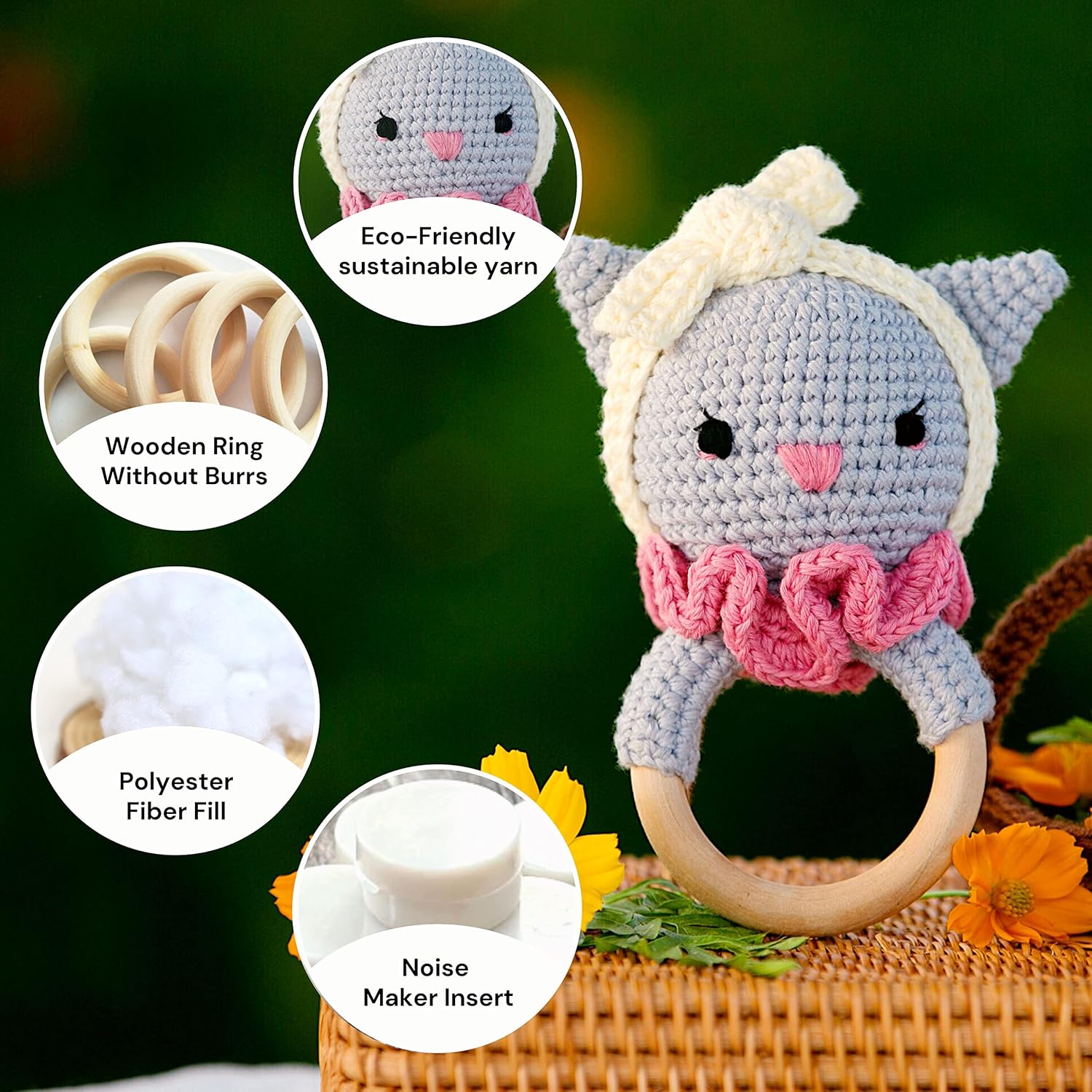 Bunny - Tuban Cat Rattle Eye-Catching Toy for Toddlers