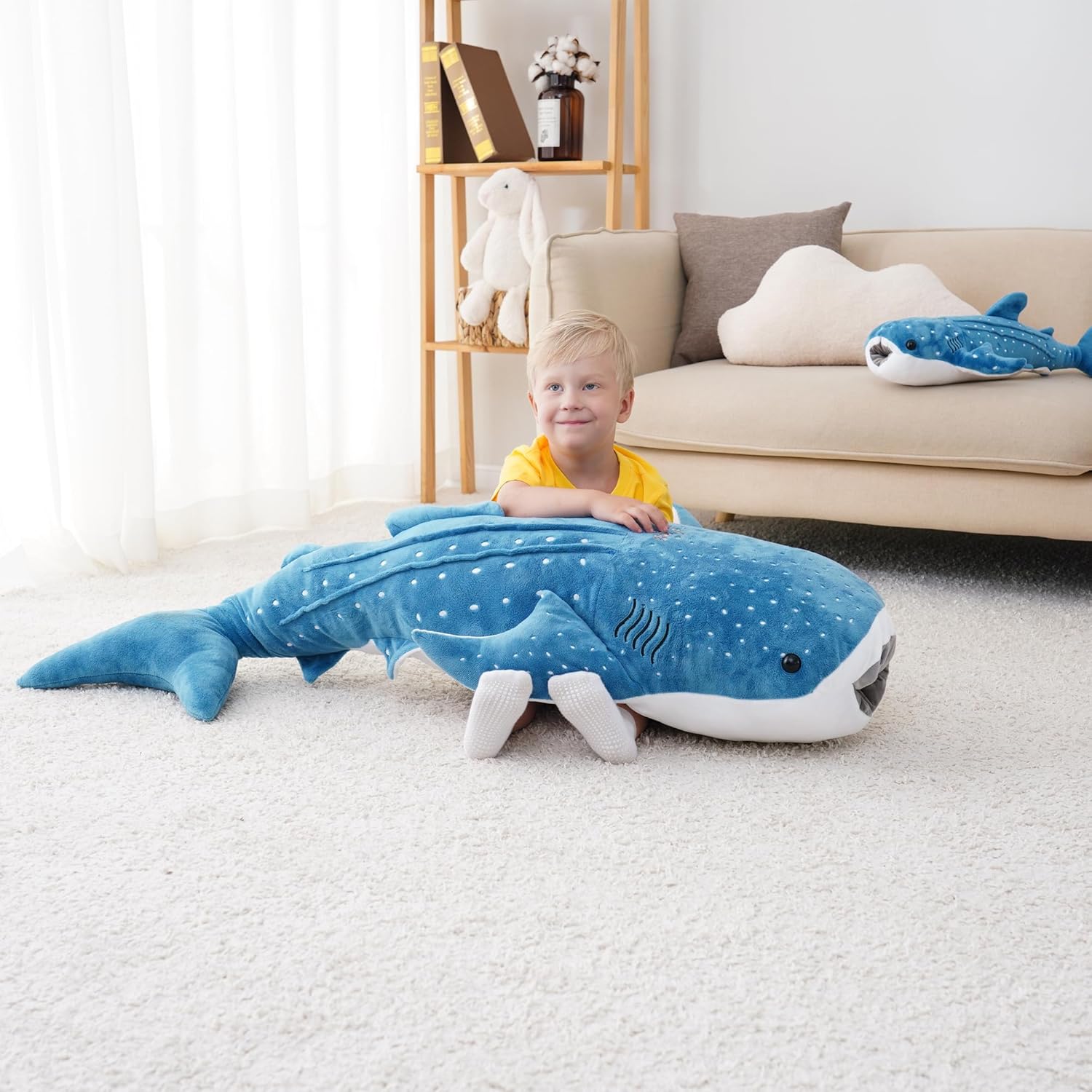 39-Inch Whale Shark Plush Pillow Toy
