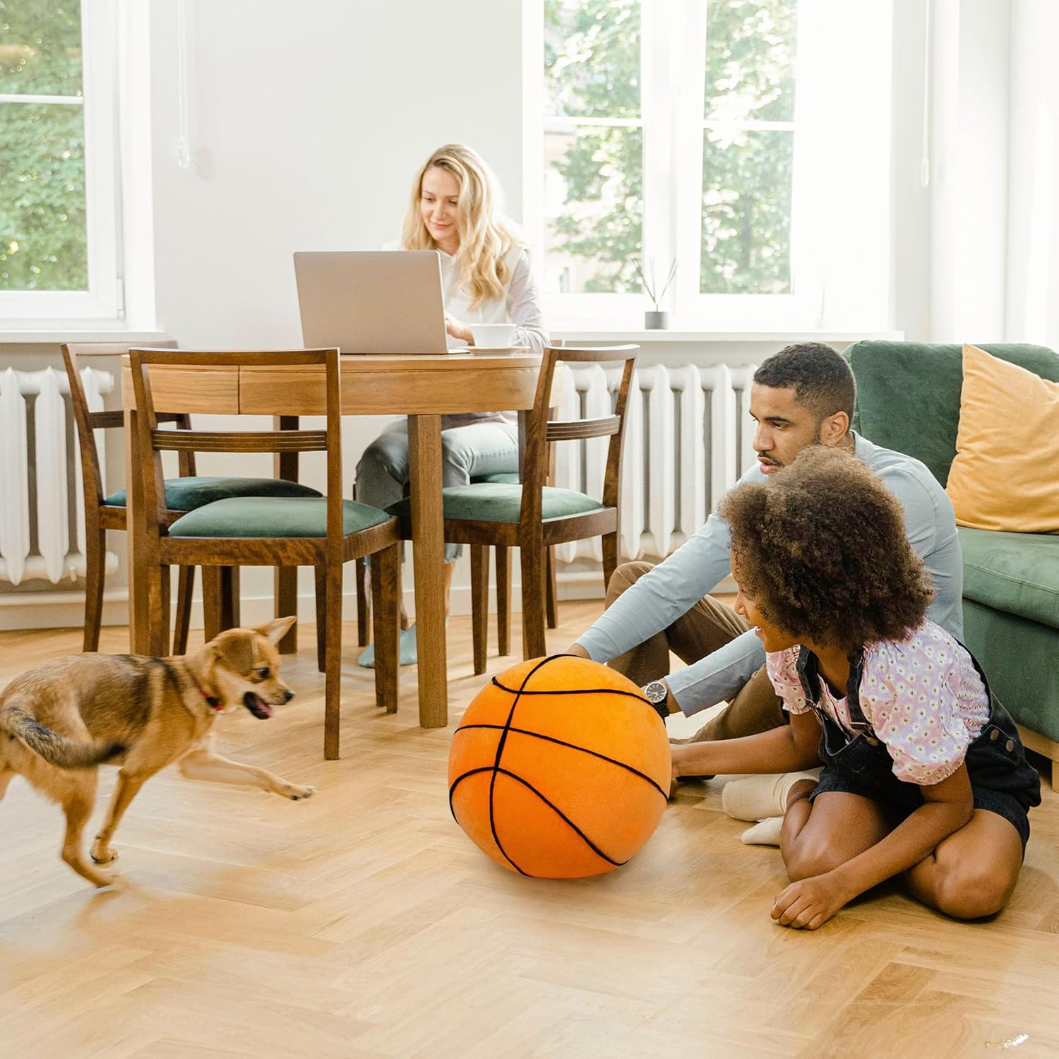 OurHonor Basketball Pillow Fluffy 3D Stuffed Ball Decor