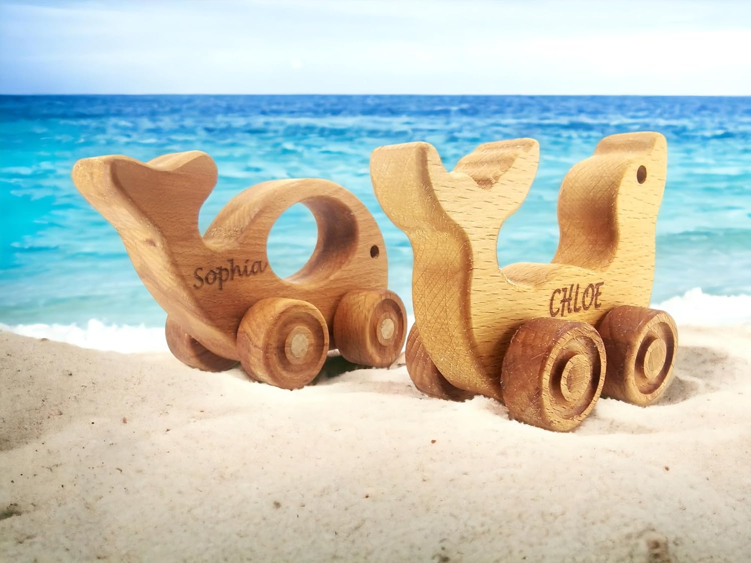 Personalized Wooden Animal Push Toy for Baby