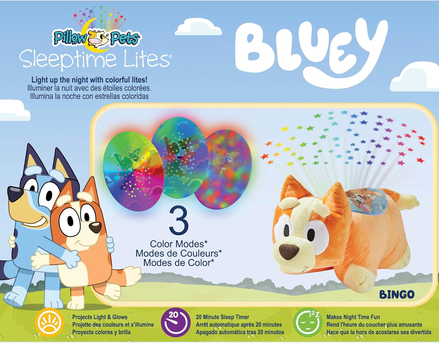 Pillow Pets 11 Bingo Sleeptime Light - Plush Pillow Toy with Night Light