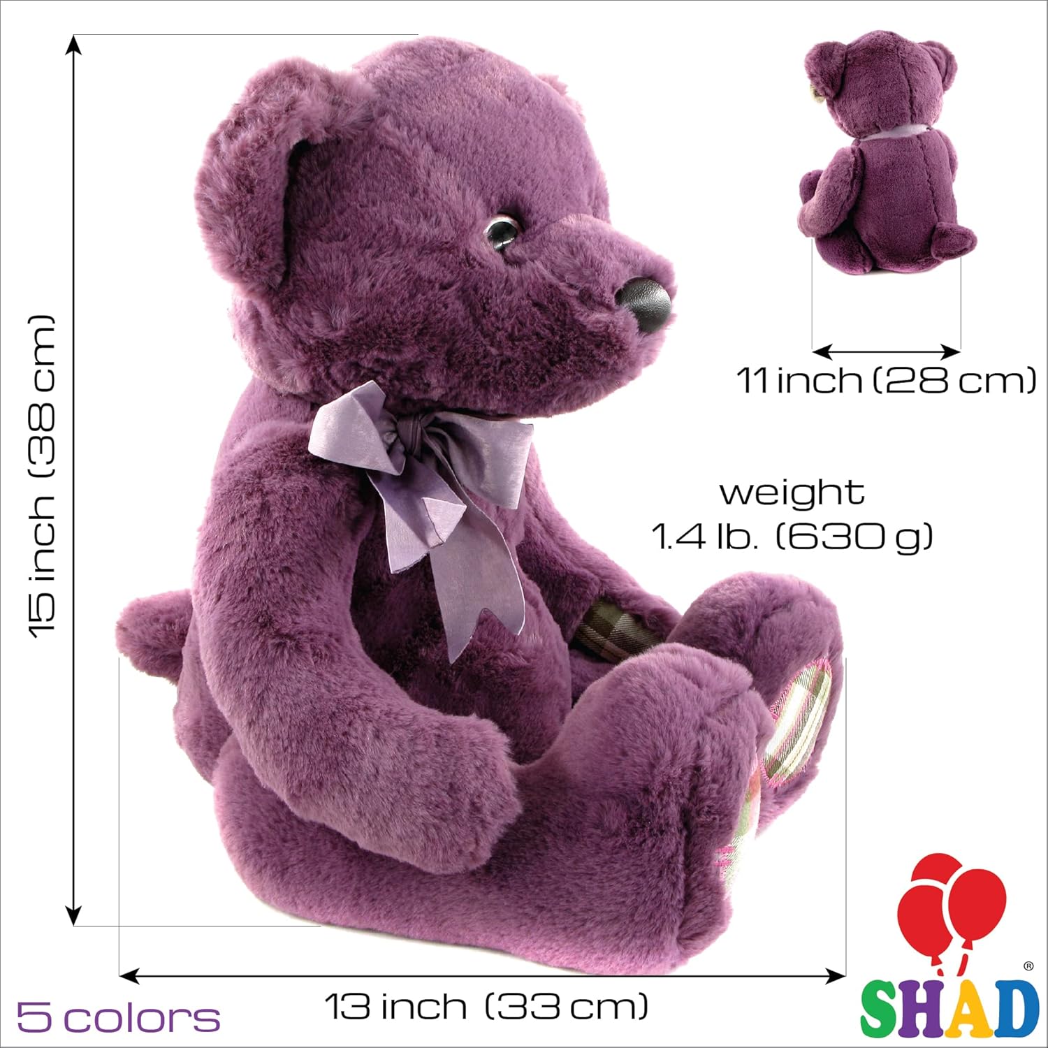 SHAD Teddy Bear Plush Toy Soft and Cuddly Stuffed Animal for Kids