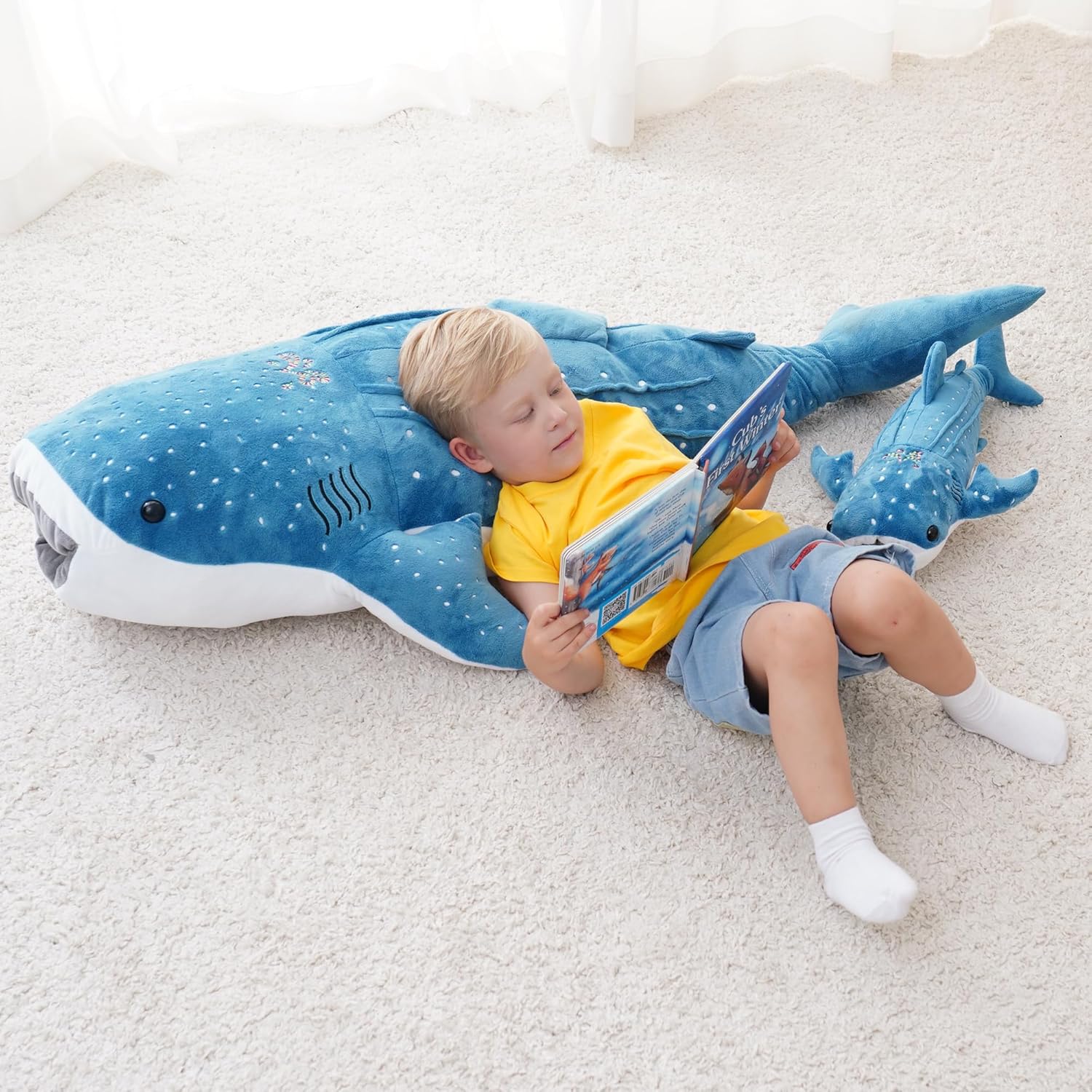 39-Inch Whale Shark Plush Pillow Toy