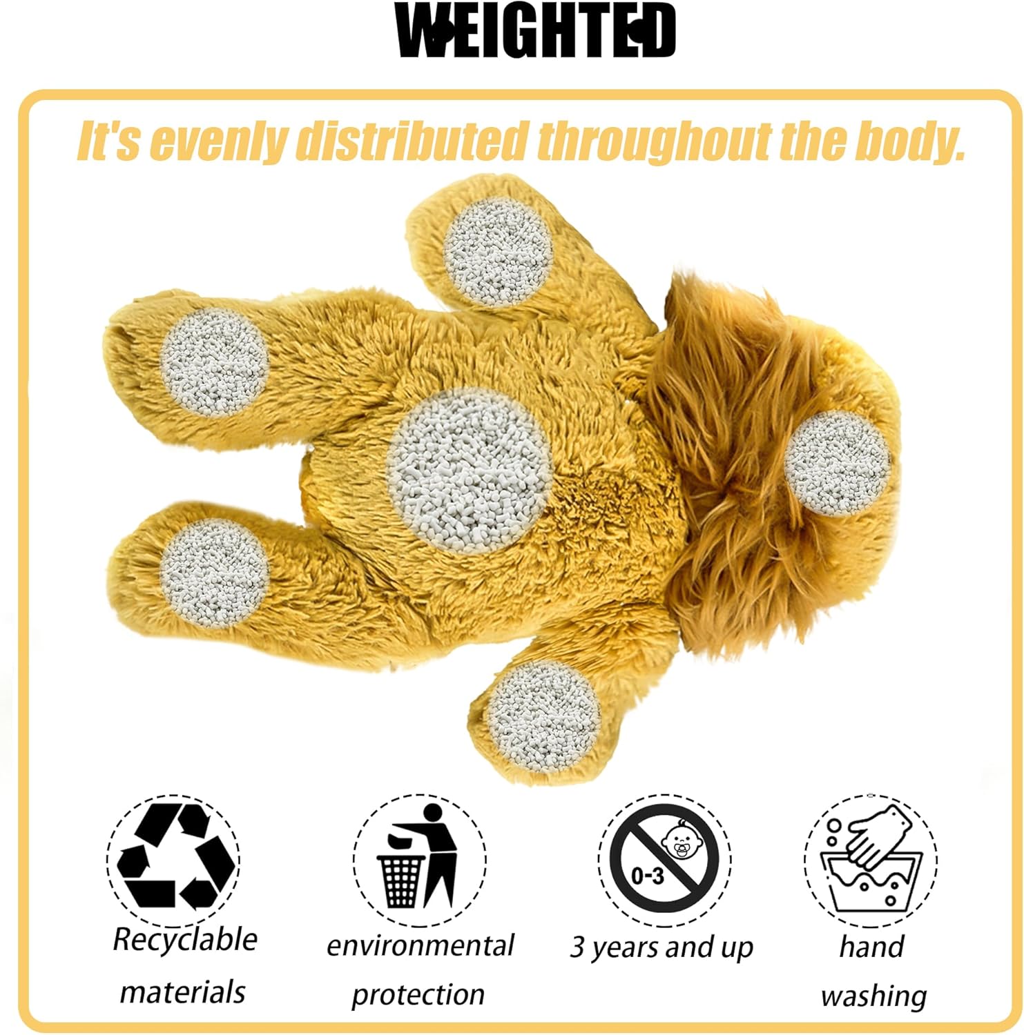 YOUBLEK 16 Weighted Lion Plush Toy for Kids Adults