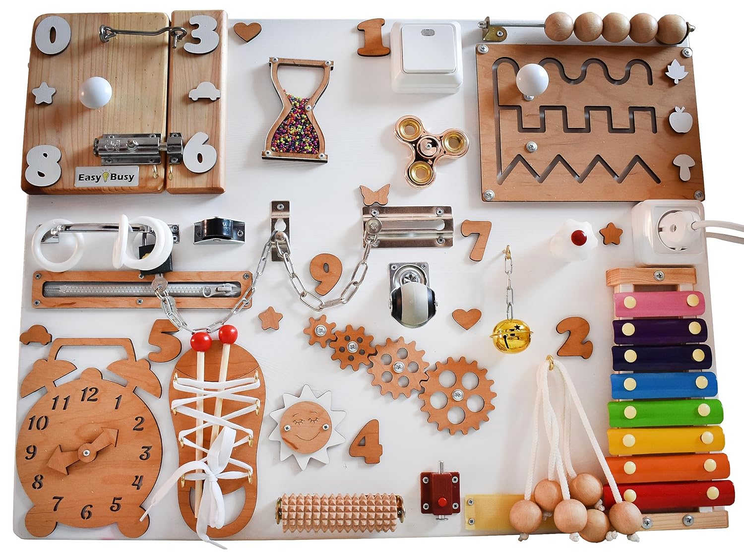 Handmade Toddler Busy Board - Sensory Development Toy