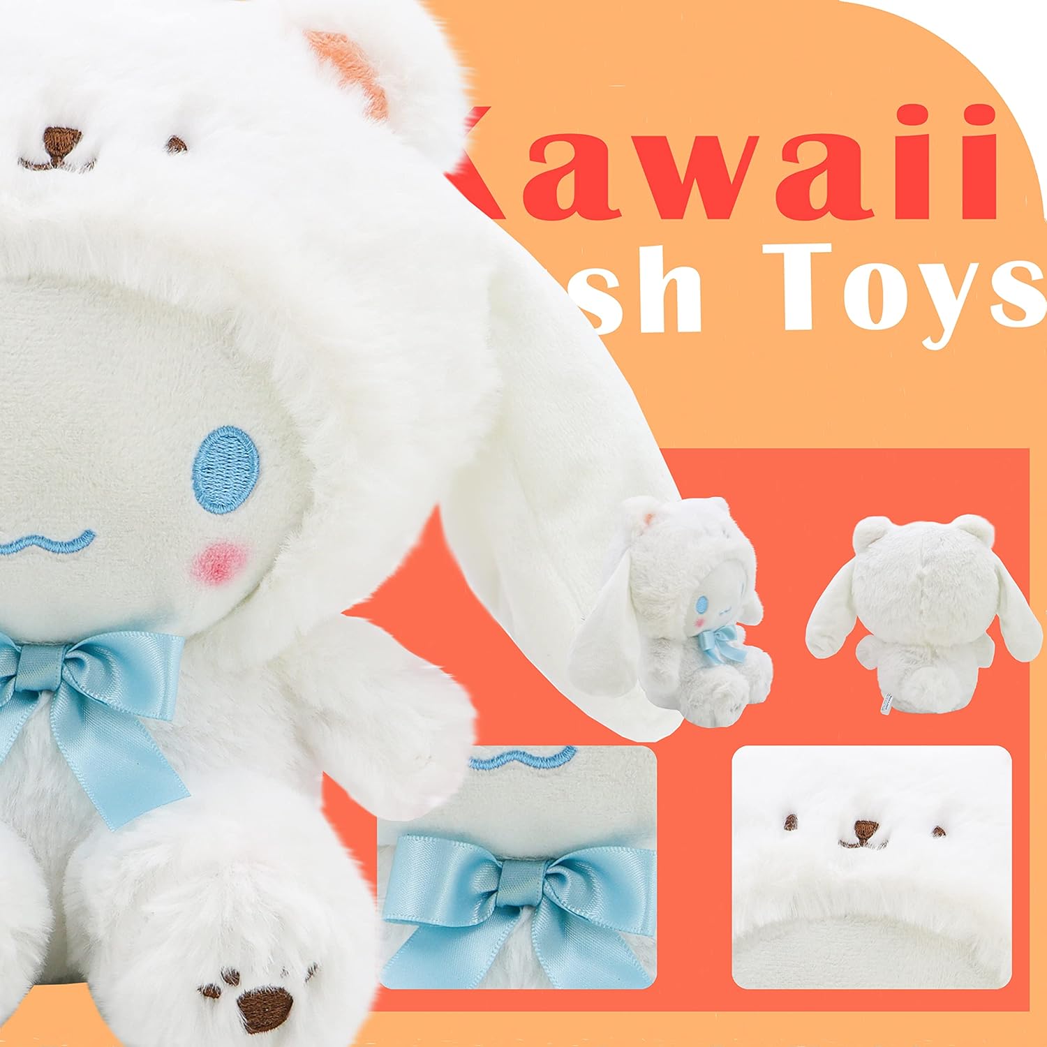Kawaii Cartoon White Bear Plush Soft Toy Doll