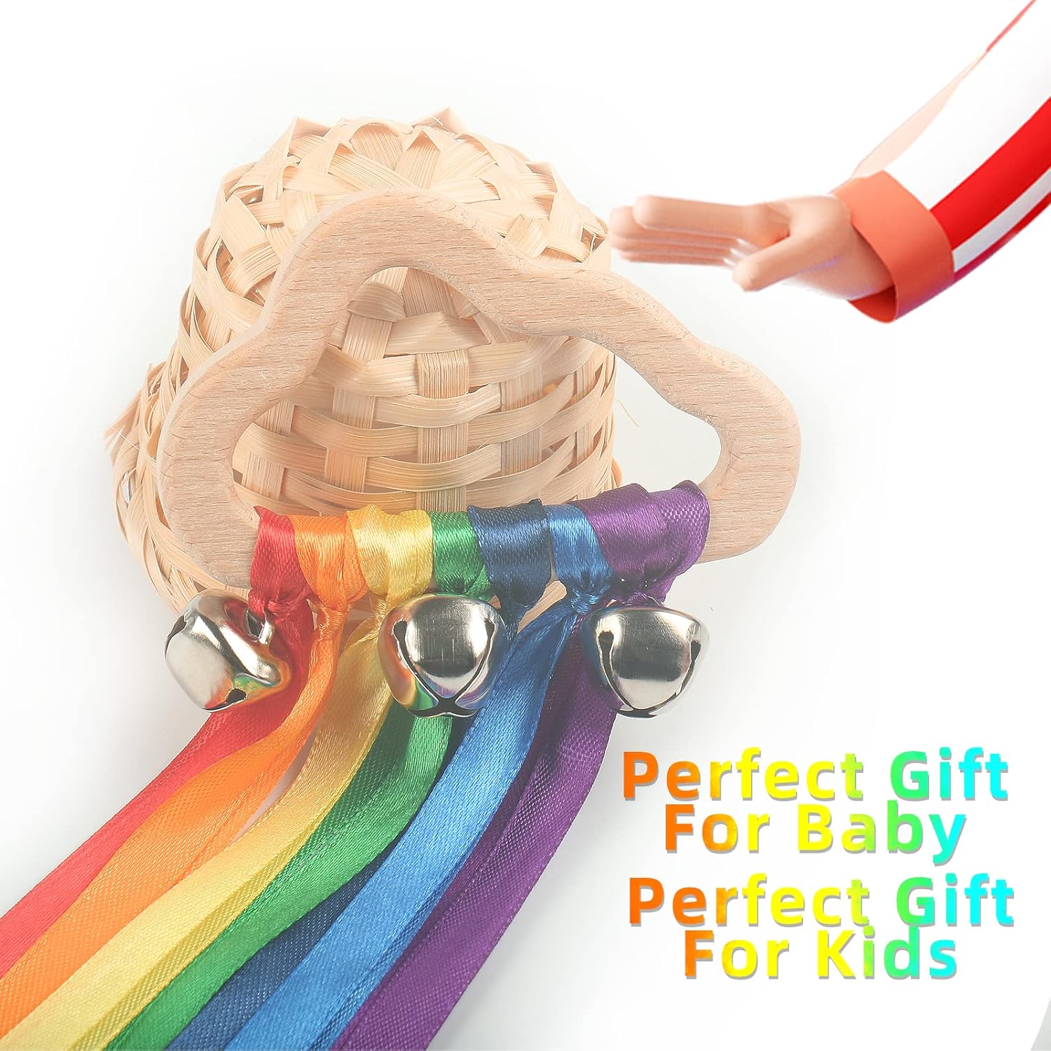 MEROCO Rainbow Hand Kite with Wood Rings 2pcs 1