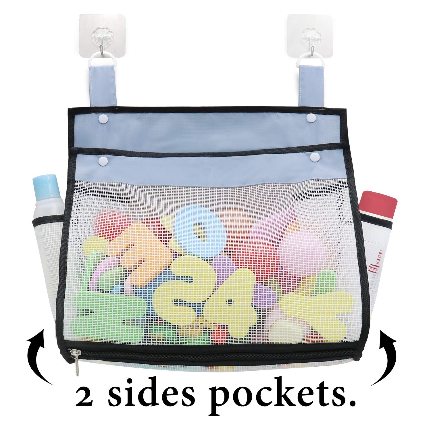 Muchfun Bath Toy Organizer With Hooks and Zipper
