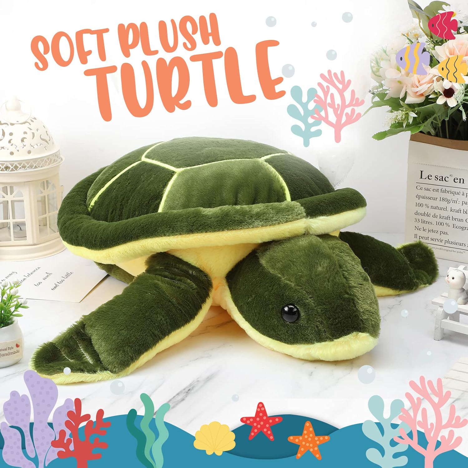 Civaner Sea Turtle Plush Pillow Toy 20 Inches