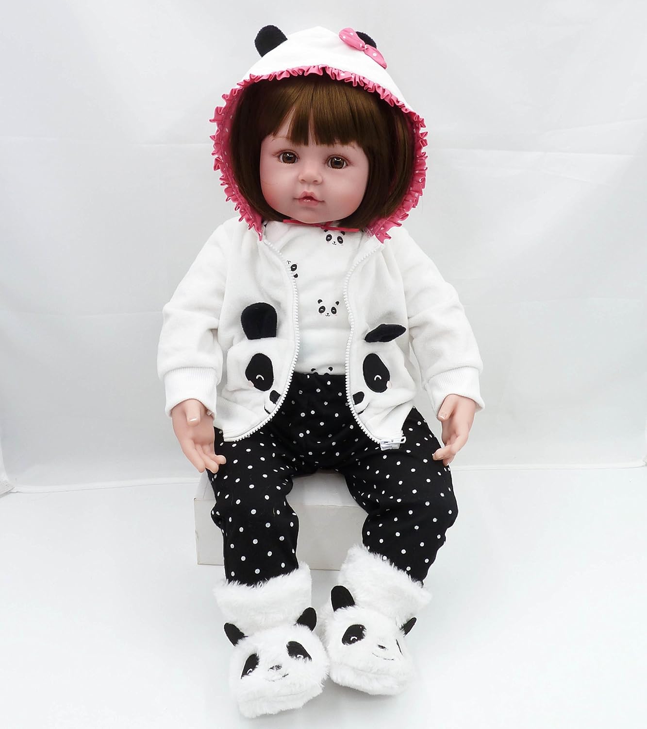 Pedolltree Reborn Baby Girl 22 Inch Panda Costume Set