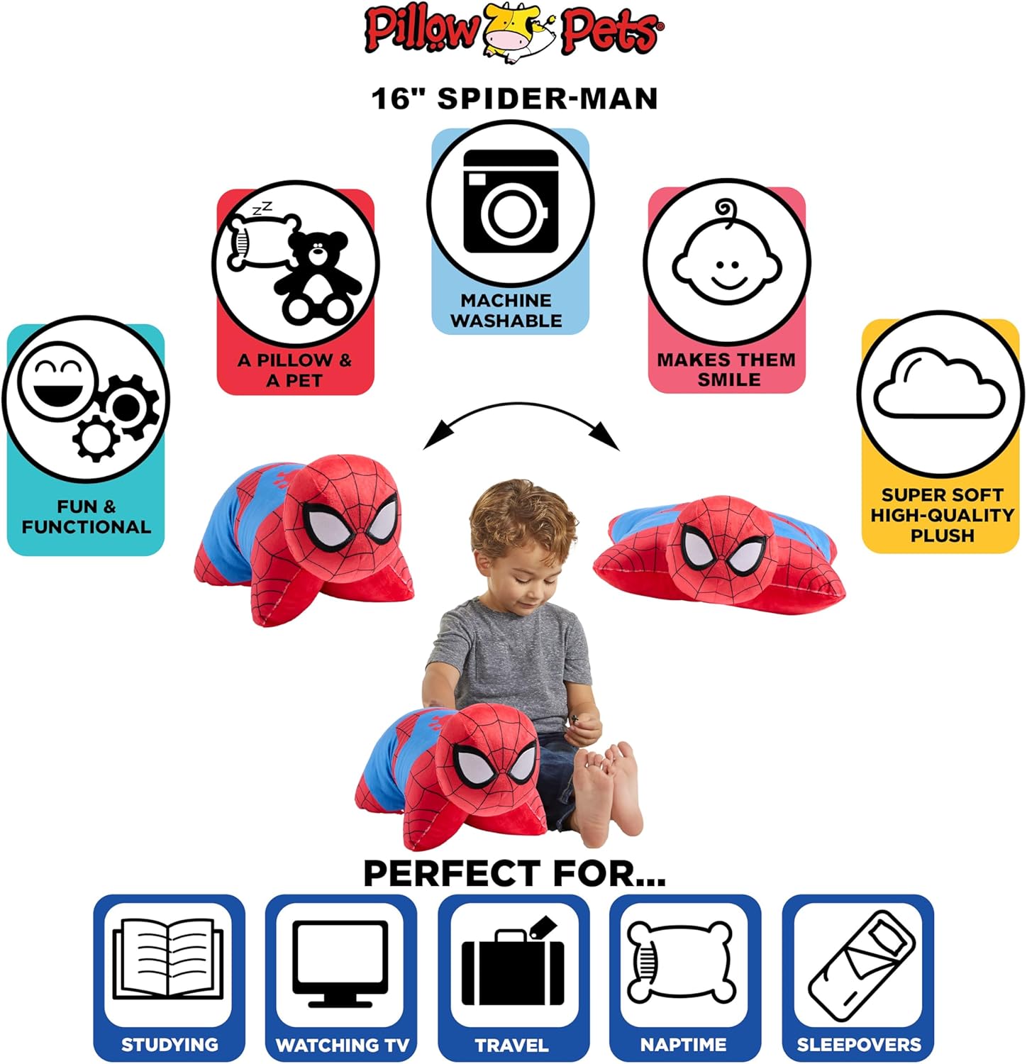 Pillow Pets Spider-Man Plush Toy 16 Inch