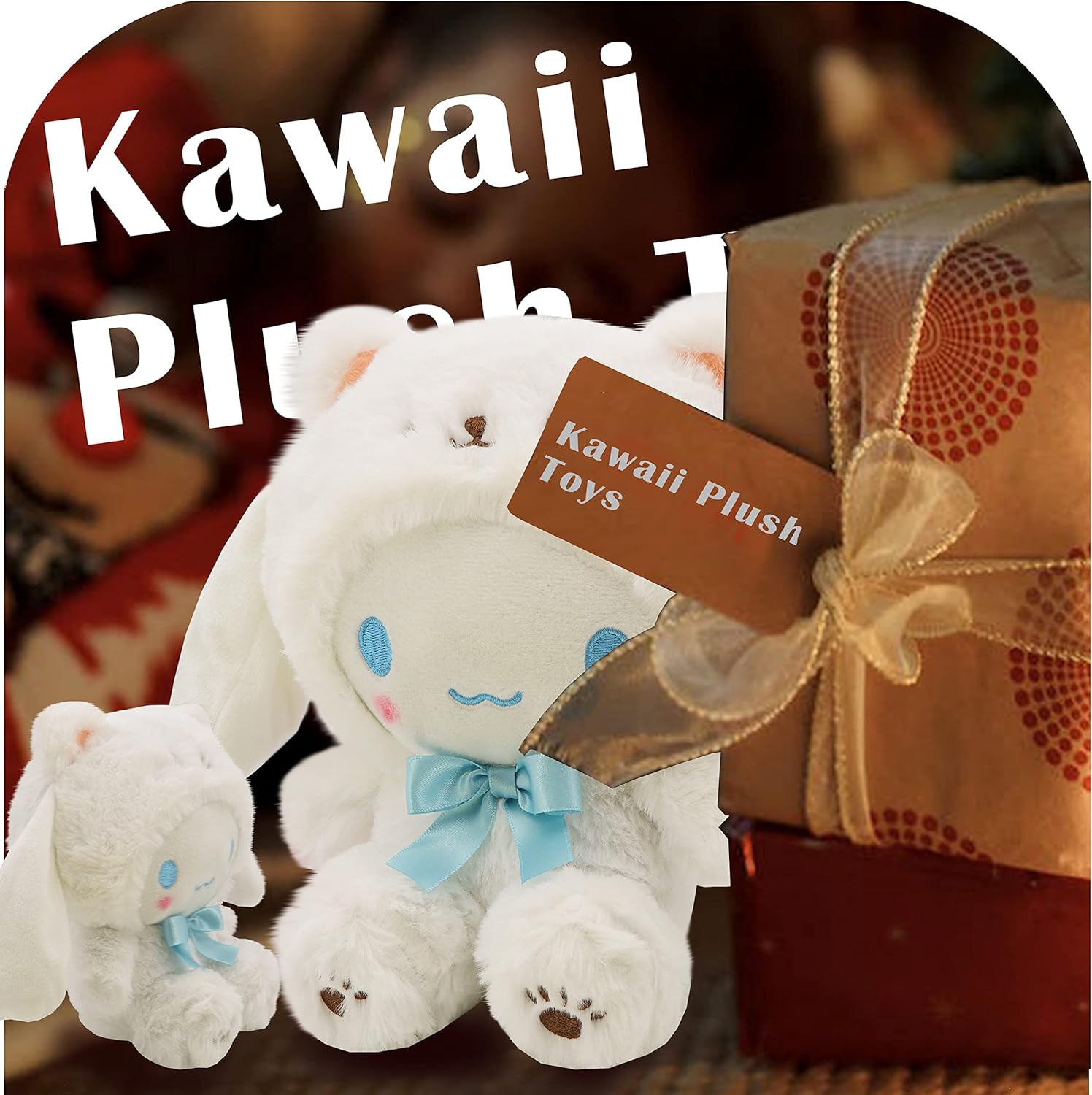 Kawaii Cartoon White Bear Plush Soft Toy Doll