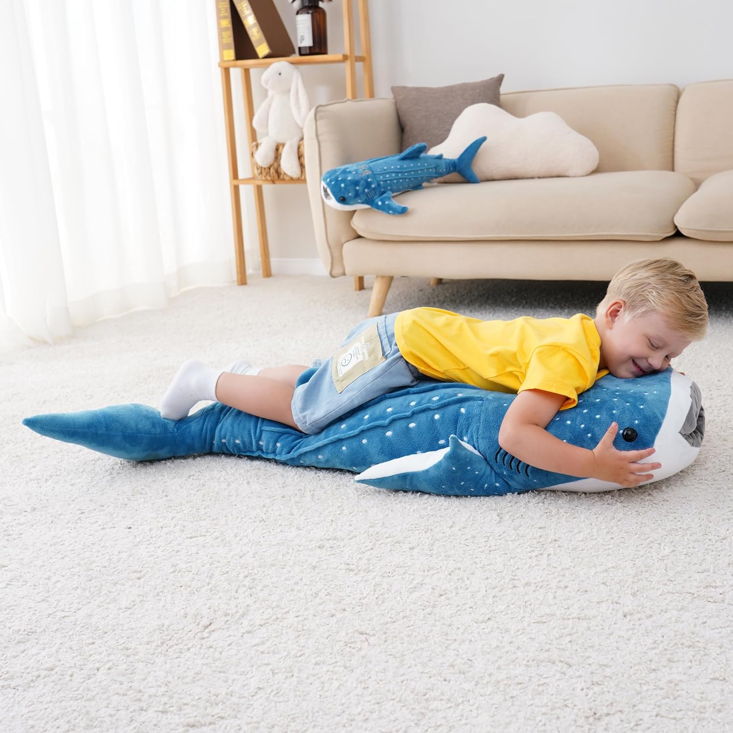 39-Inch Whale Shark Plush Pillow Toy