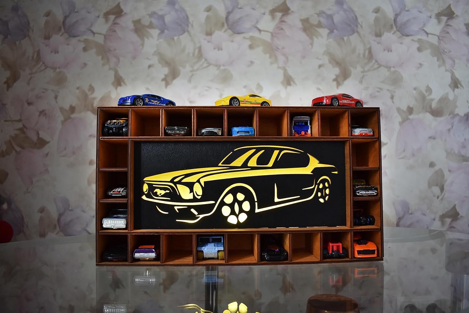 Premium Wooden Toy Car Parking Storage for Kids