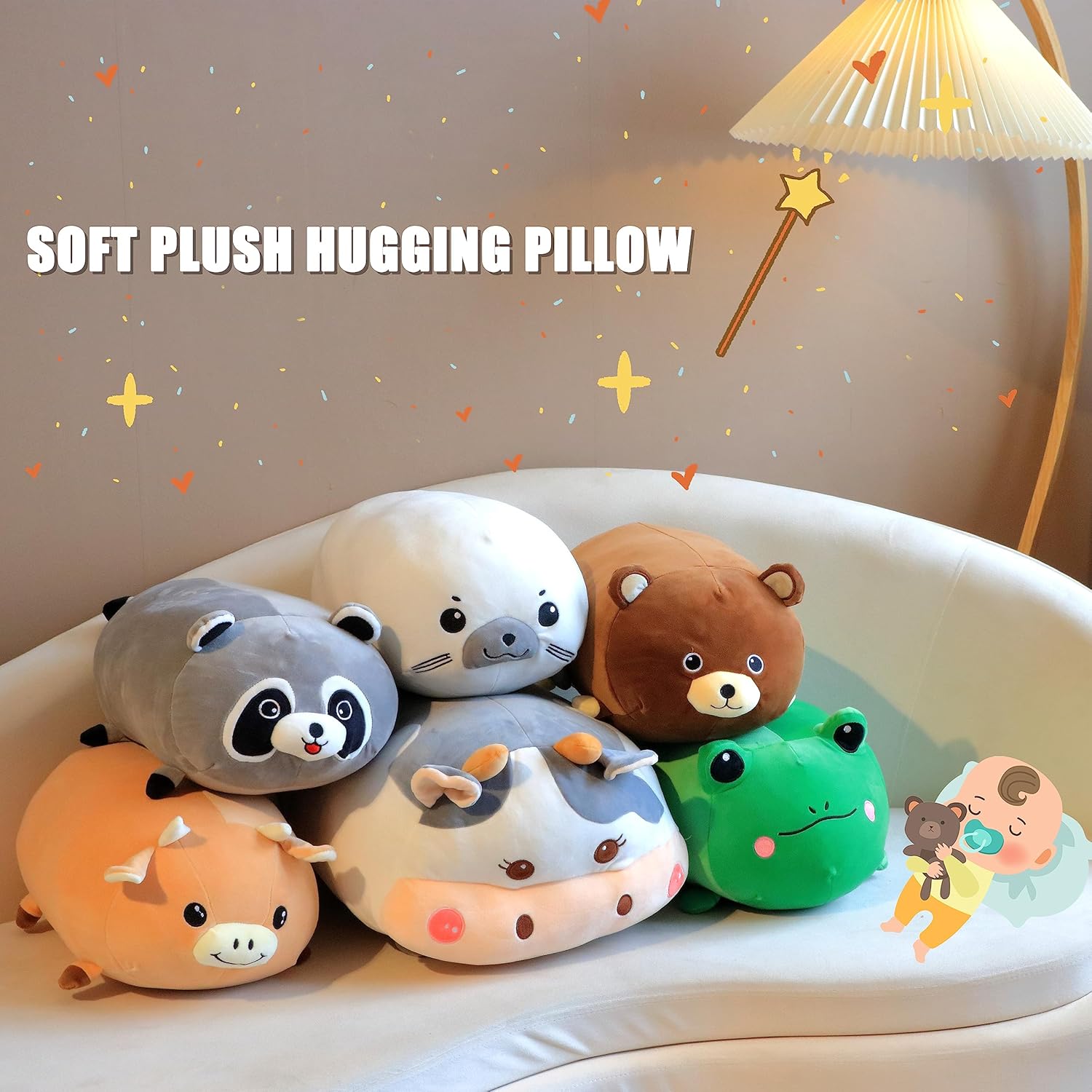 Cuteoy 177 Raccoon Plush Pillow for Kids and Adults