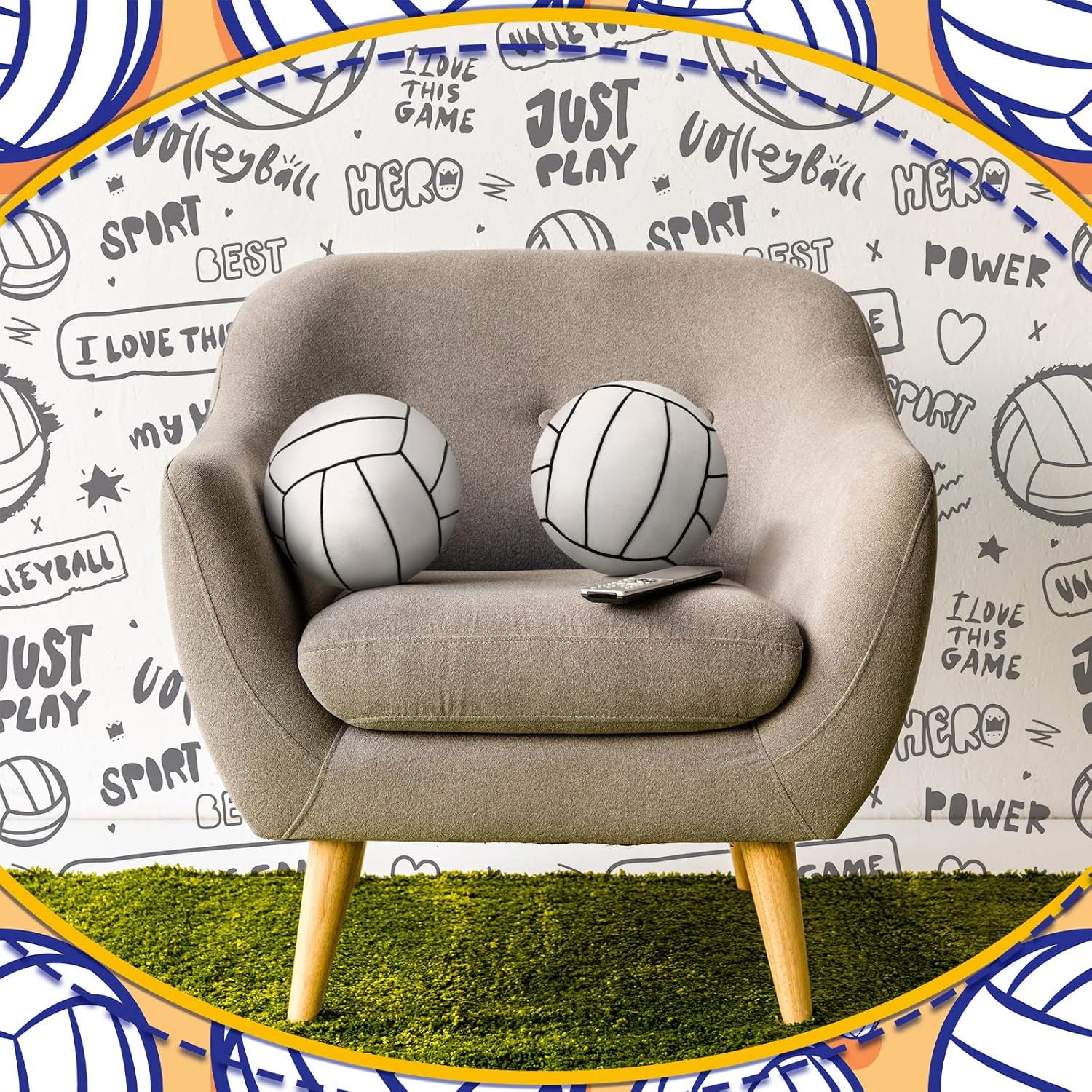 Gerrii Volleyball Plush Pillow Set 2 Pcs