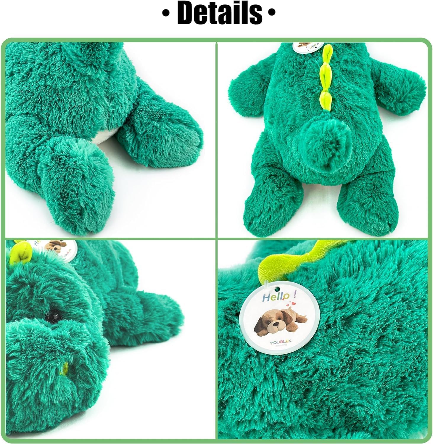 YOUBLEK 20 Weighted Plush Toy Dinosaur 4 Pounds Hugging Pillow