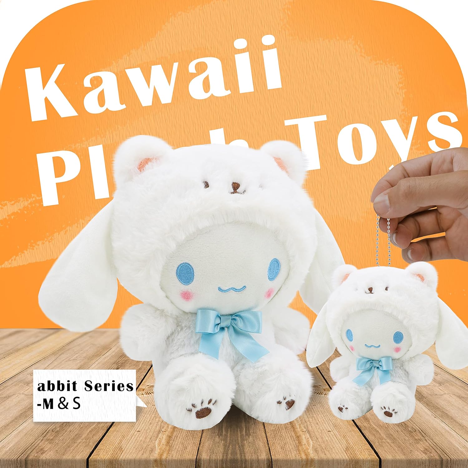 Kawaii Cartoon White Bear Plush Soft Toy Doll