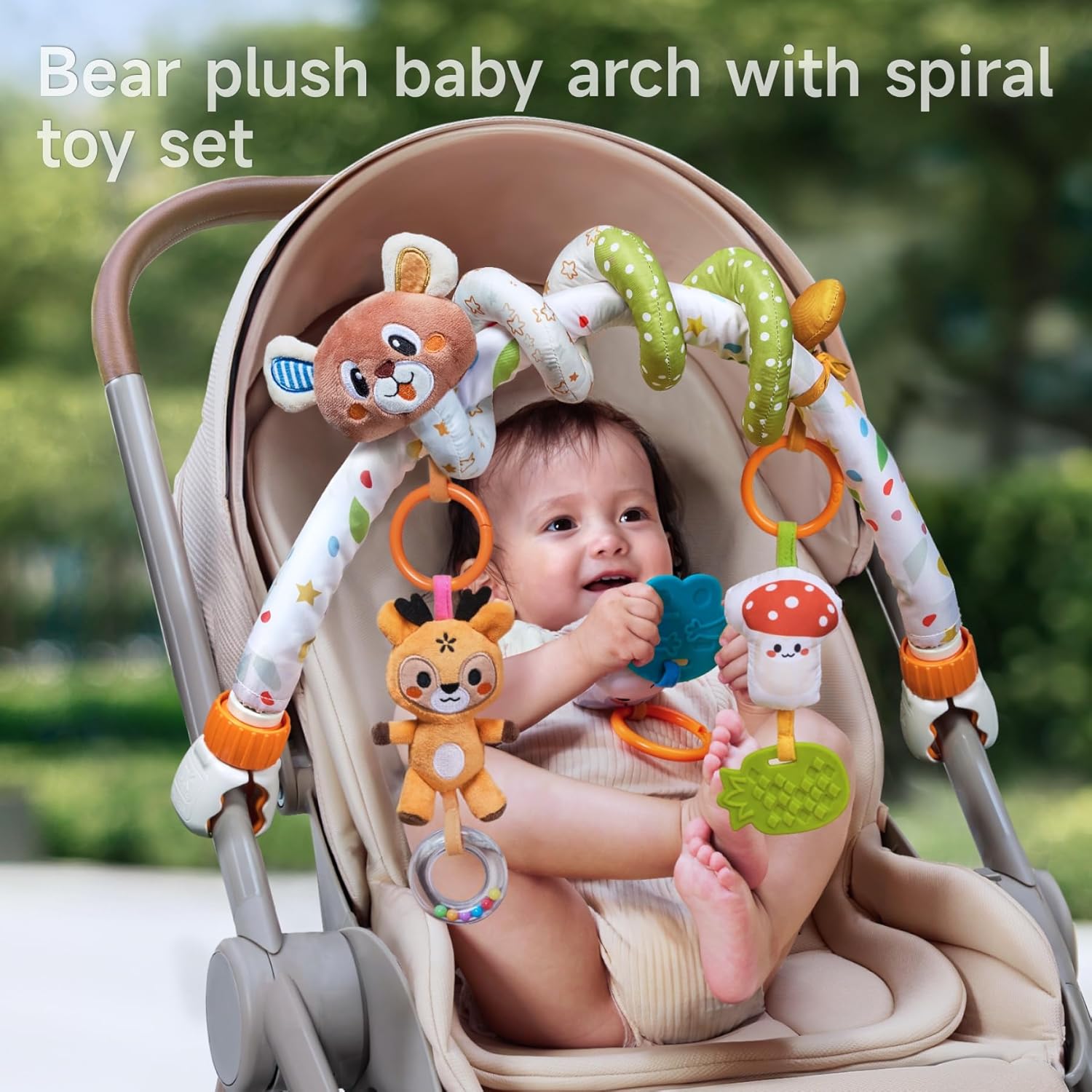TUMAMA Baby Activity Arch with Bear Spiral Toy