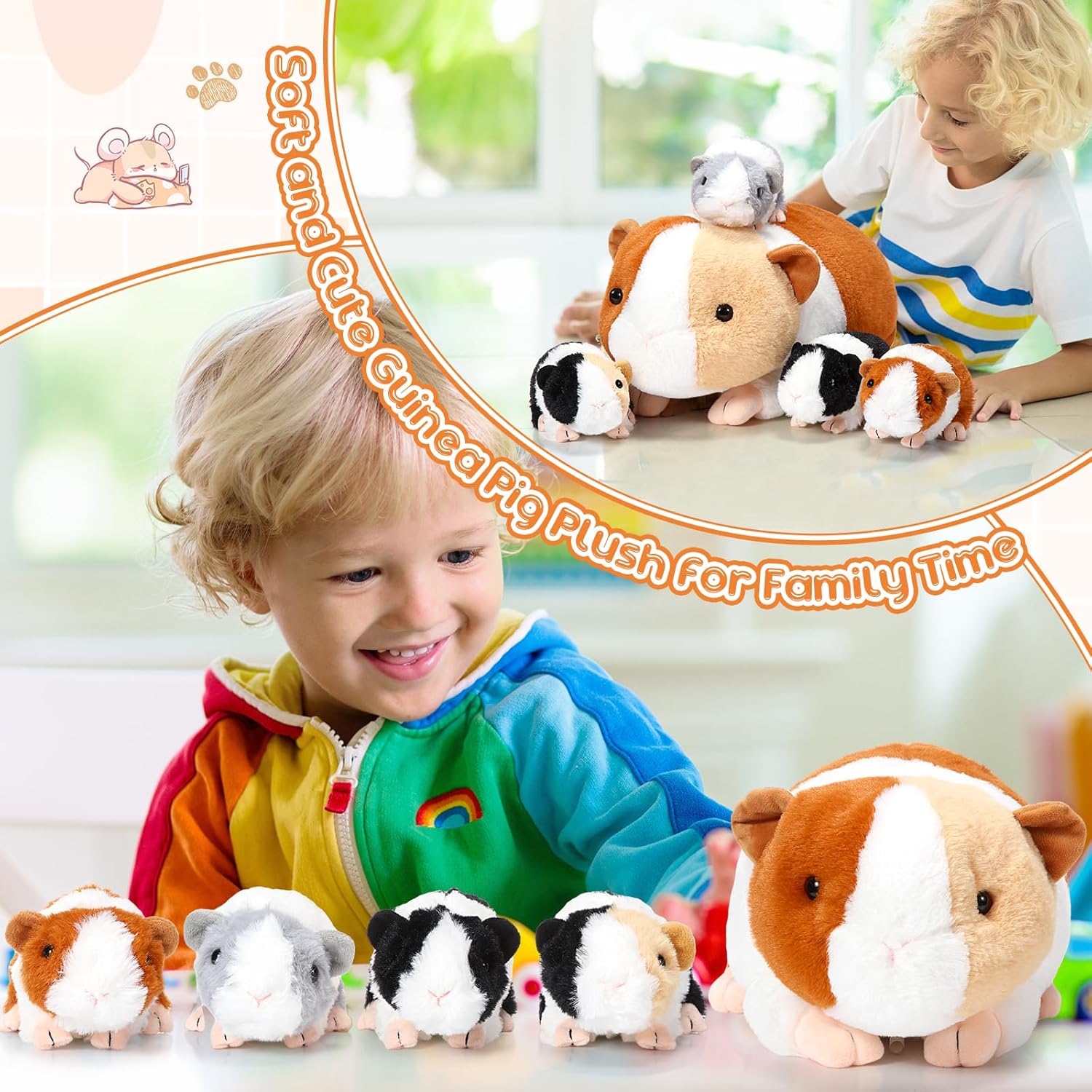 Jenaai 5 Pcs Plush Guinea Pig Set