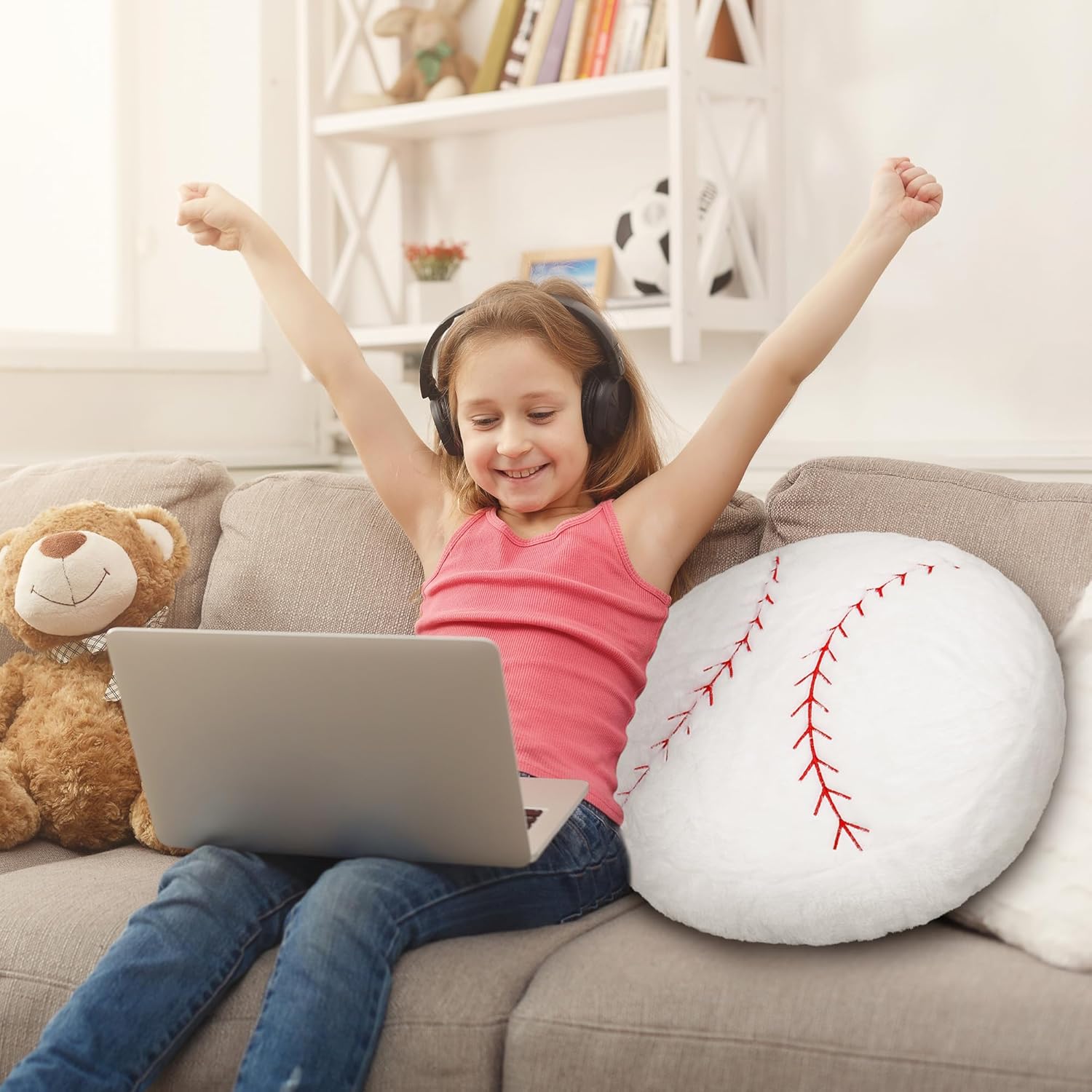OurHonor 18 Inch Baseball Plush Pillow Toy