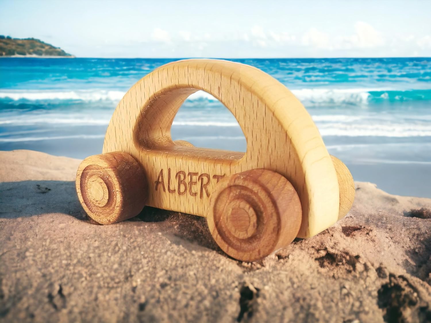 Personalized Wooden Toy Car for Toddlers 1-3 1