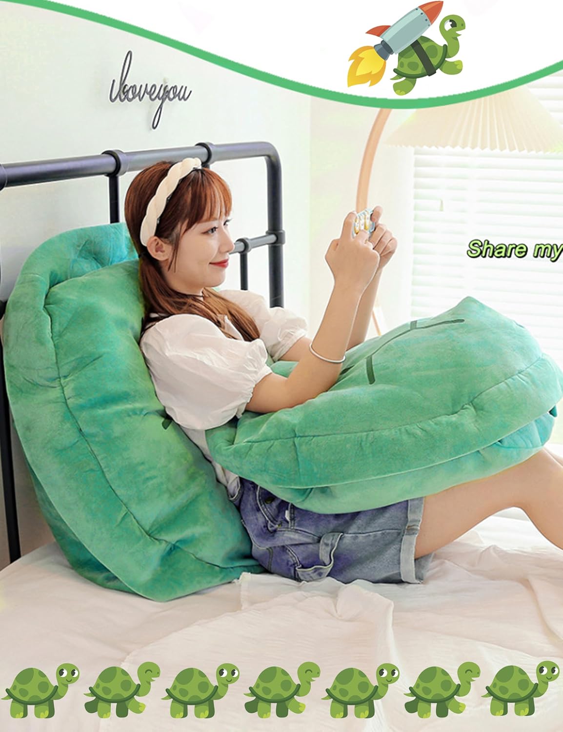 40 Inch Wearable Turtle Shell Plush Pillow for Adults