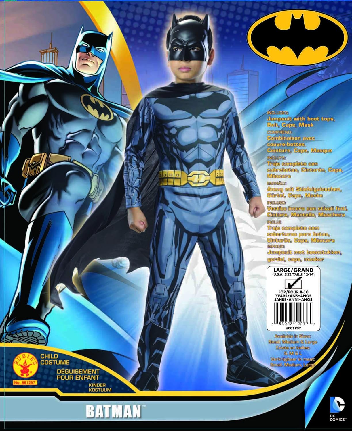Rubies Batman Costume for Kids 8-10 Years