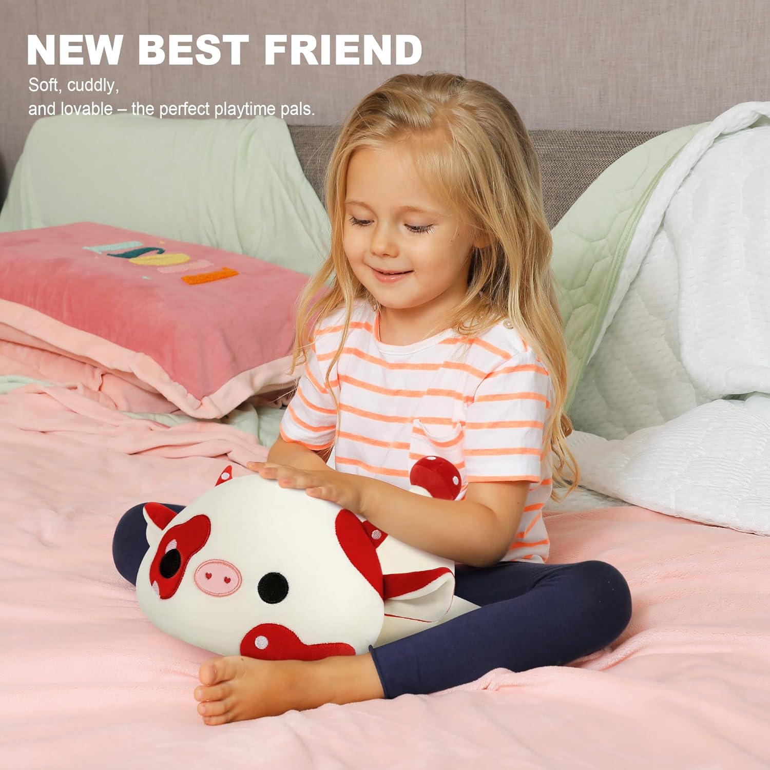 Onsoyours Cute Mushroom Cow Plush Pillow 12