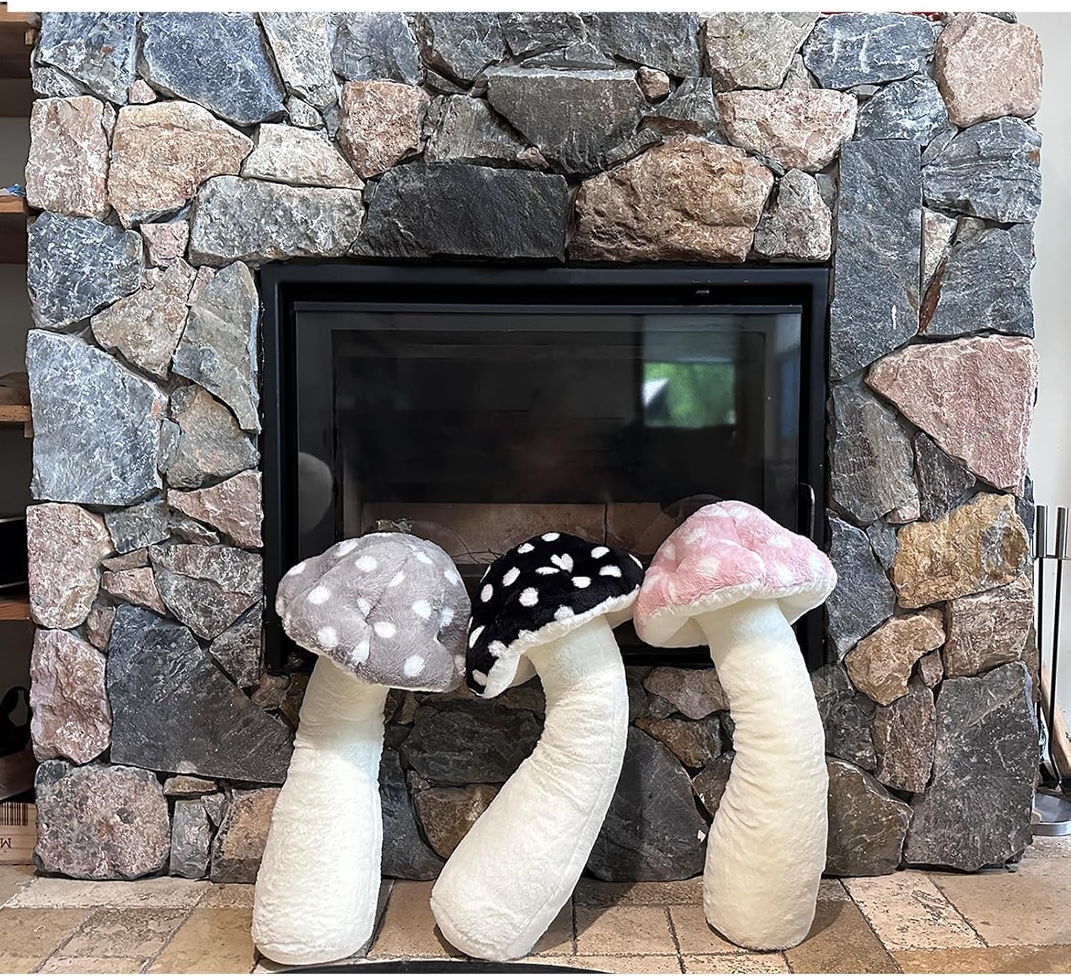 Hofun4U Mushroom Plush Pillow - 30 Inch Black