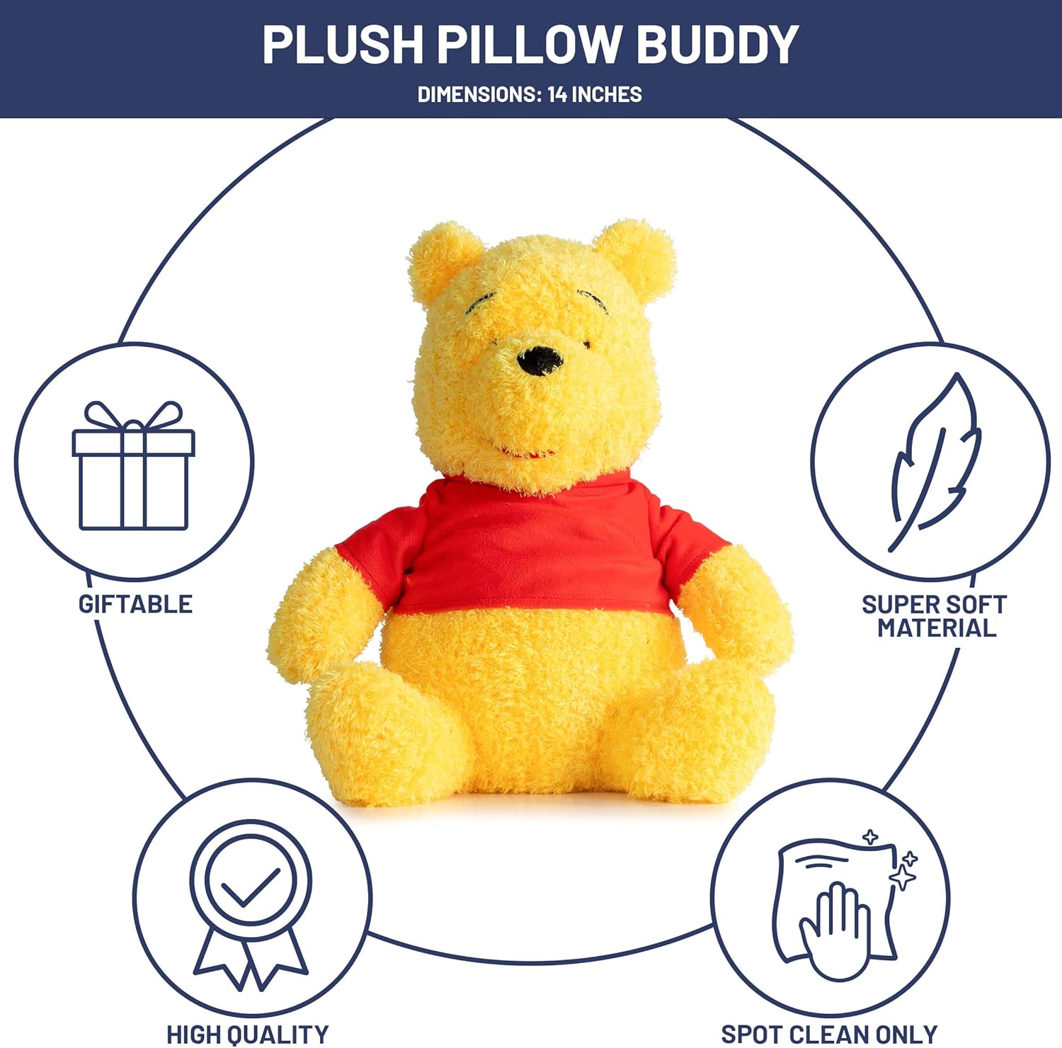 Jay Franco Disney Winnie the Pooh Plush Pillow Buddy - 14 Inches