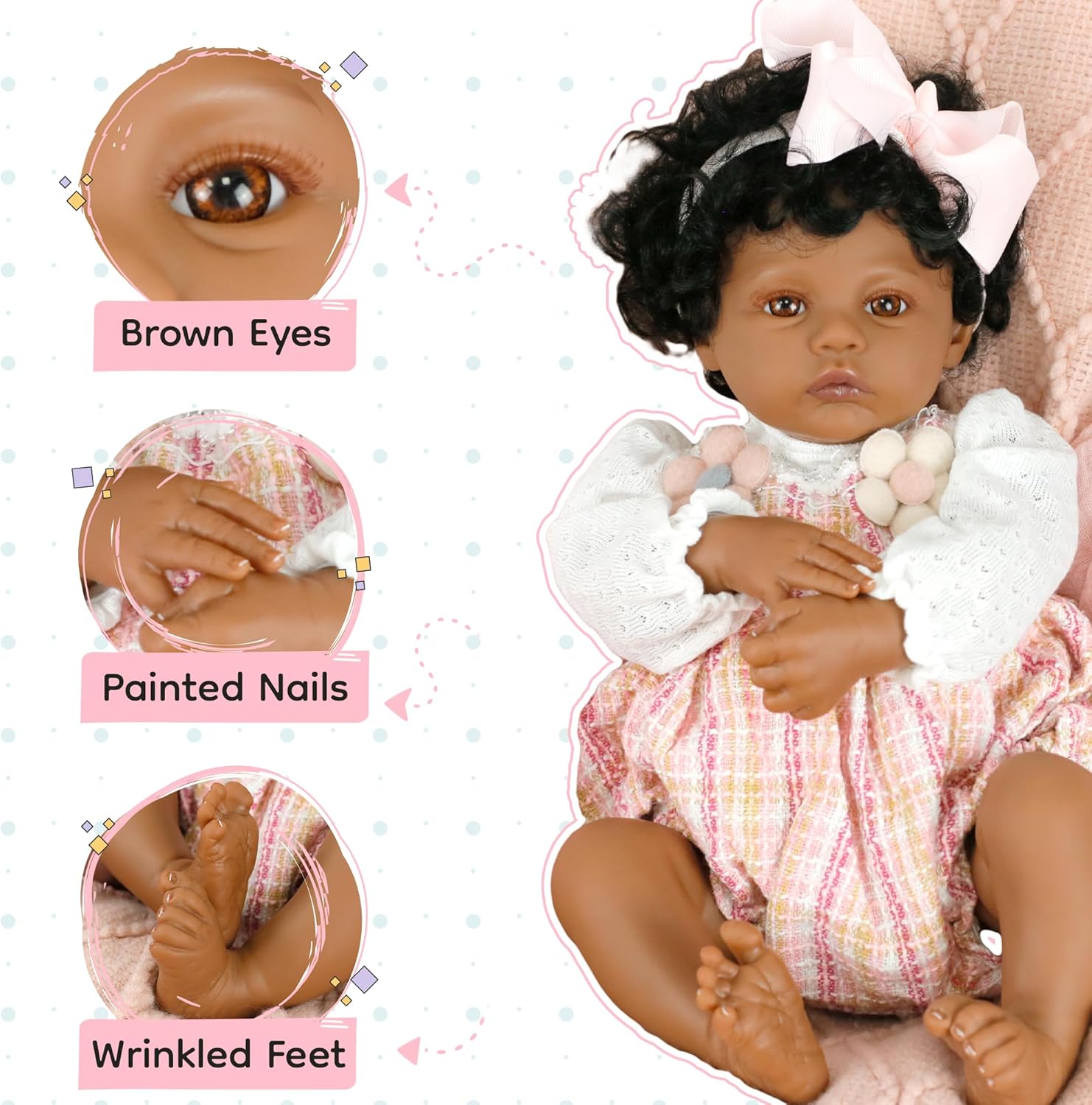 Black Baby Magic Reborn Destiny Doll 6 Piece Set 1