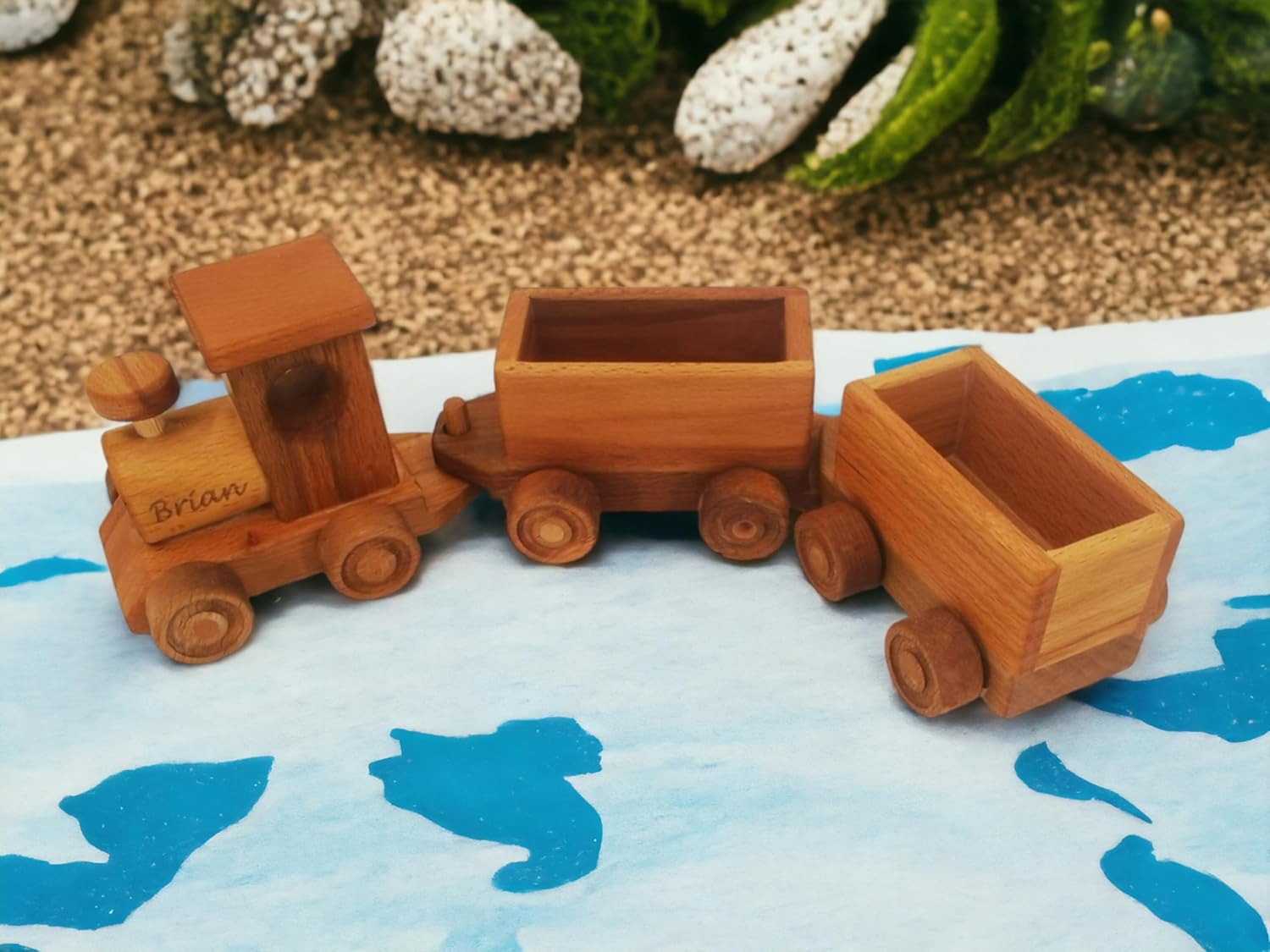 Personalized Wooden Train Set for Toddlers