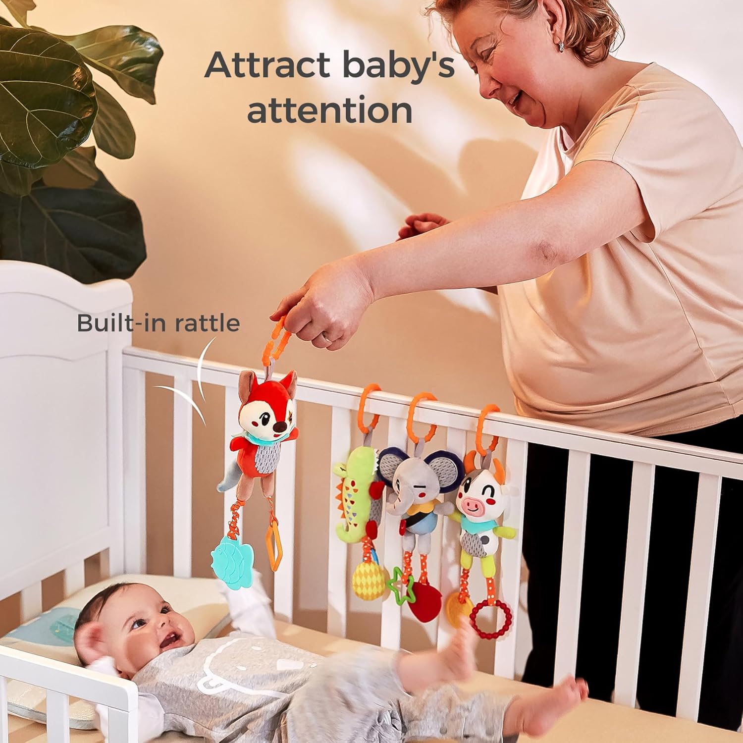 TUMAMA 4 Pack Baby Sensory Plush Toys