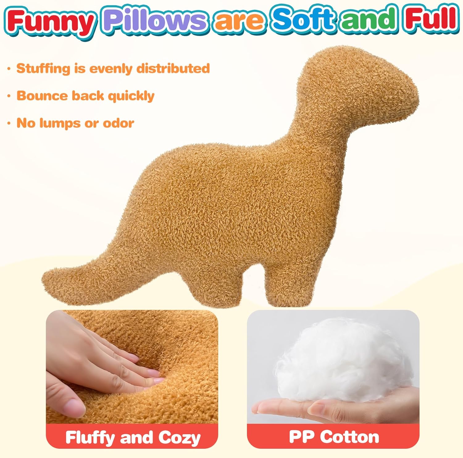 Dino Nugget Pillow Funny Plush Toy for Kids